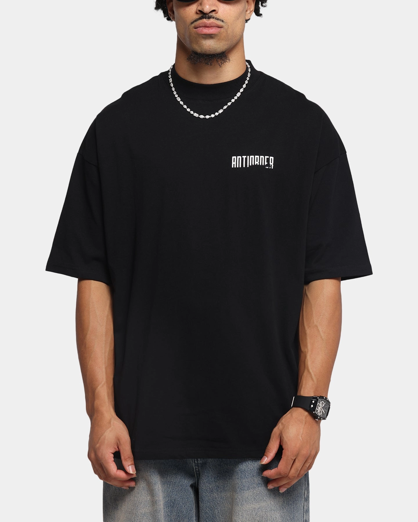comfortable top The Anti Order Ryuken Mock Neck T-Shirt Black