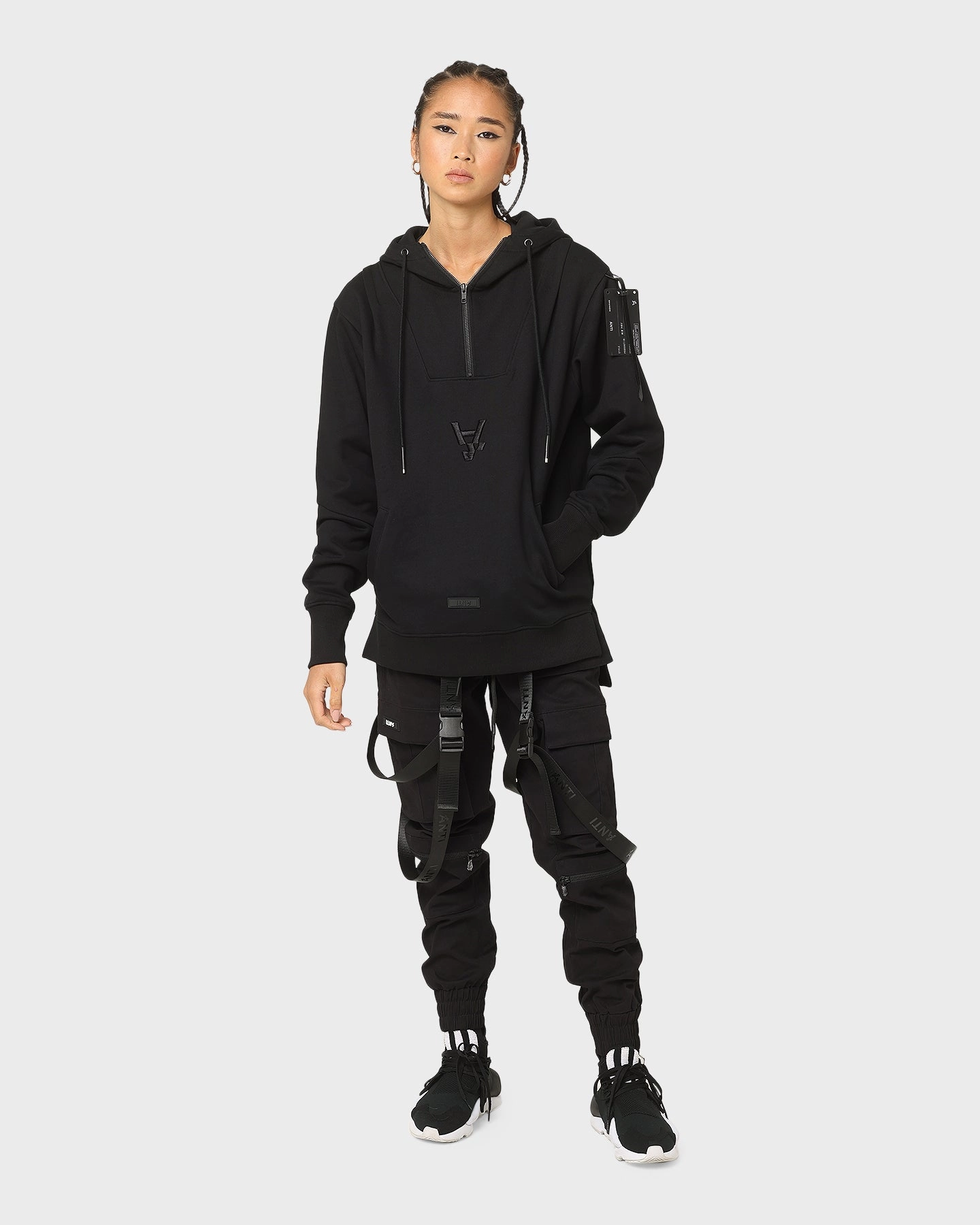 Compression Fold Design Double Stitched Construction The Anti Order Shvdows Hoodie Black