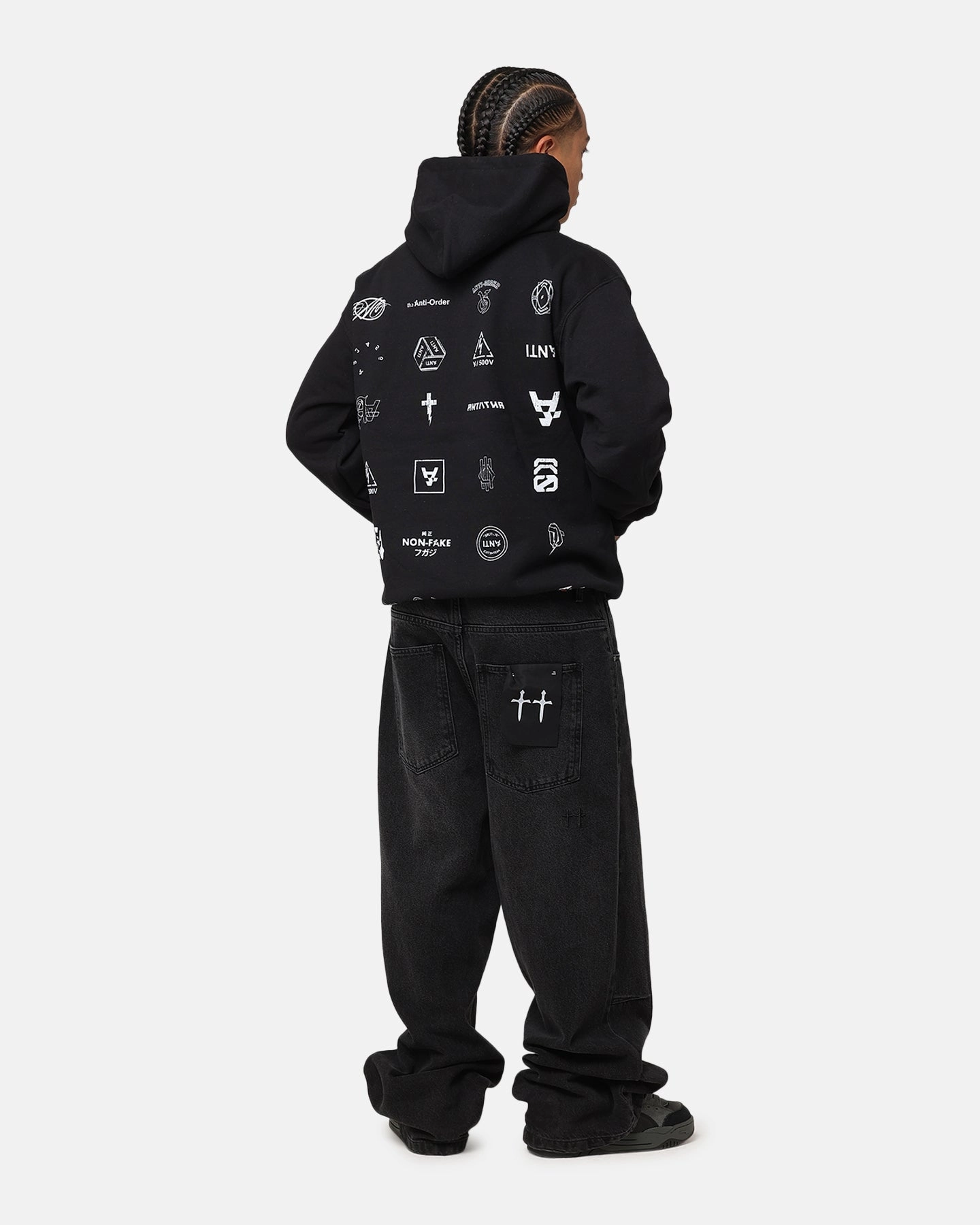 The Anti Order Stacked Hoodie Black/White Eco Friendly Material Multi Directional Stretch