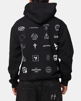 Free Motion Design rural people The Anti Order Stacked Hoodie Black/White