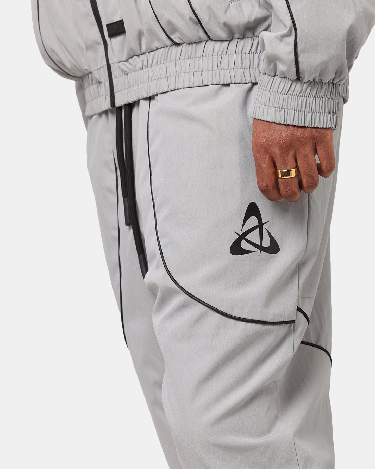 The Anti Order Stereo Nylon Track Jogger Grey Adjustable Waist Comfortable Fashion