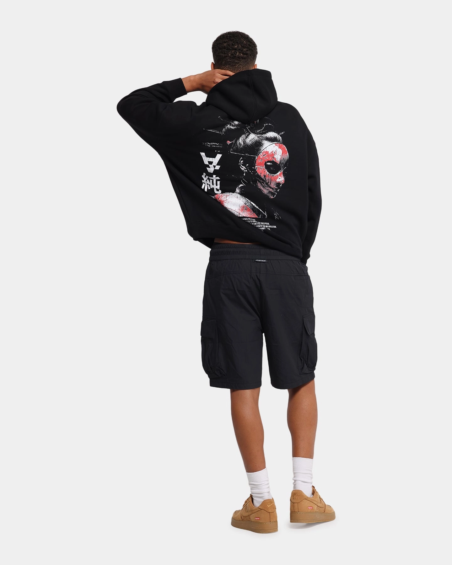 mesh panels The Anti Order Truth In Chaos Boxy Hoodie Black
