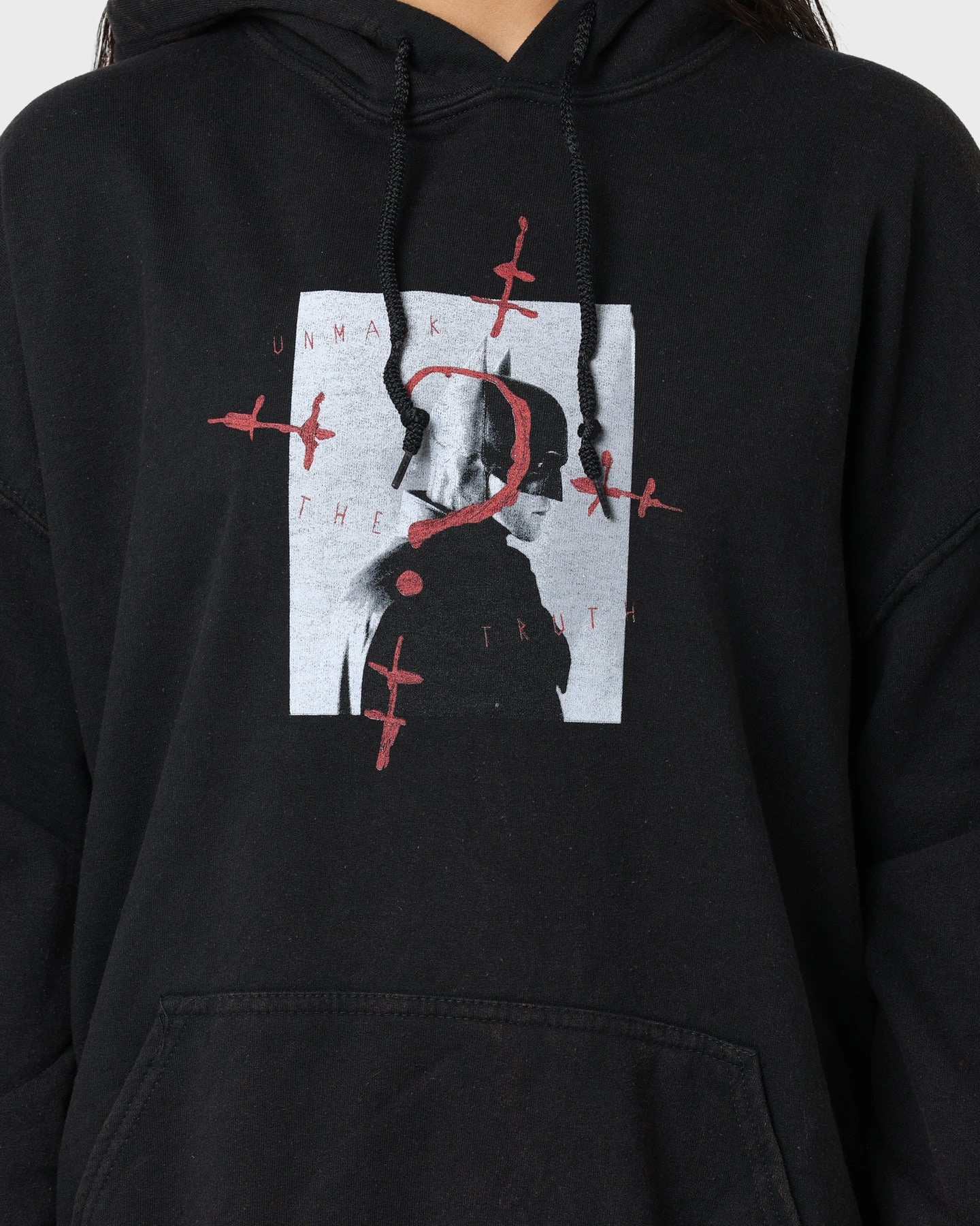 The Batman Truth Vintage Hoodie Black Instance Silicone Grip Trim