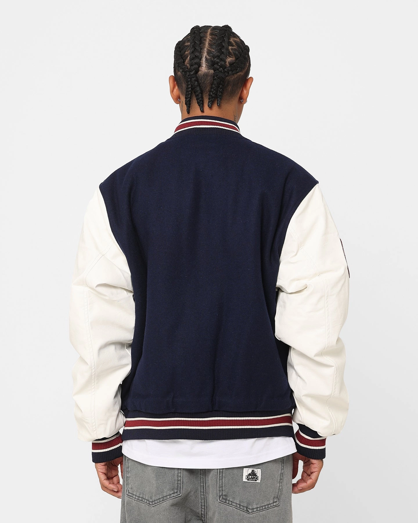 The New Establishment Harvard Two Tone Letterman Jacket Navy/White Adaptive Fit