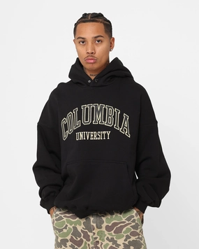 The New Establishment Prime Ivy League Columbia Hoodie Black Comfort Fit Silhouette suitable for exercise