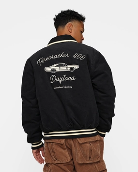 The New Establishment X Nascar Firecracker 60's Cord Racer Jacket Black All Weather Performance Premium