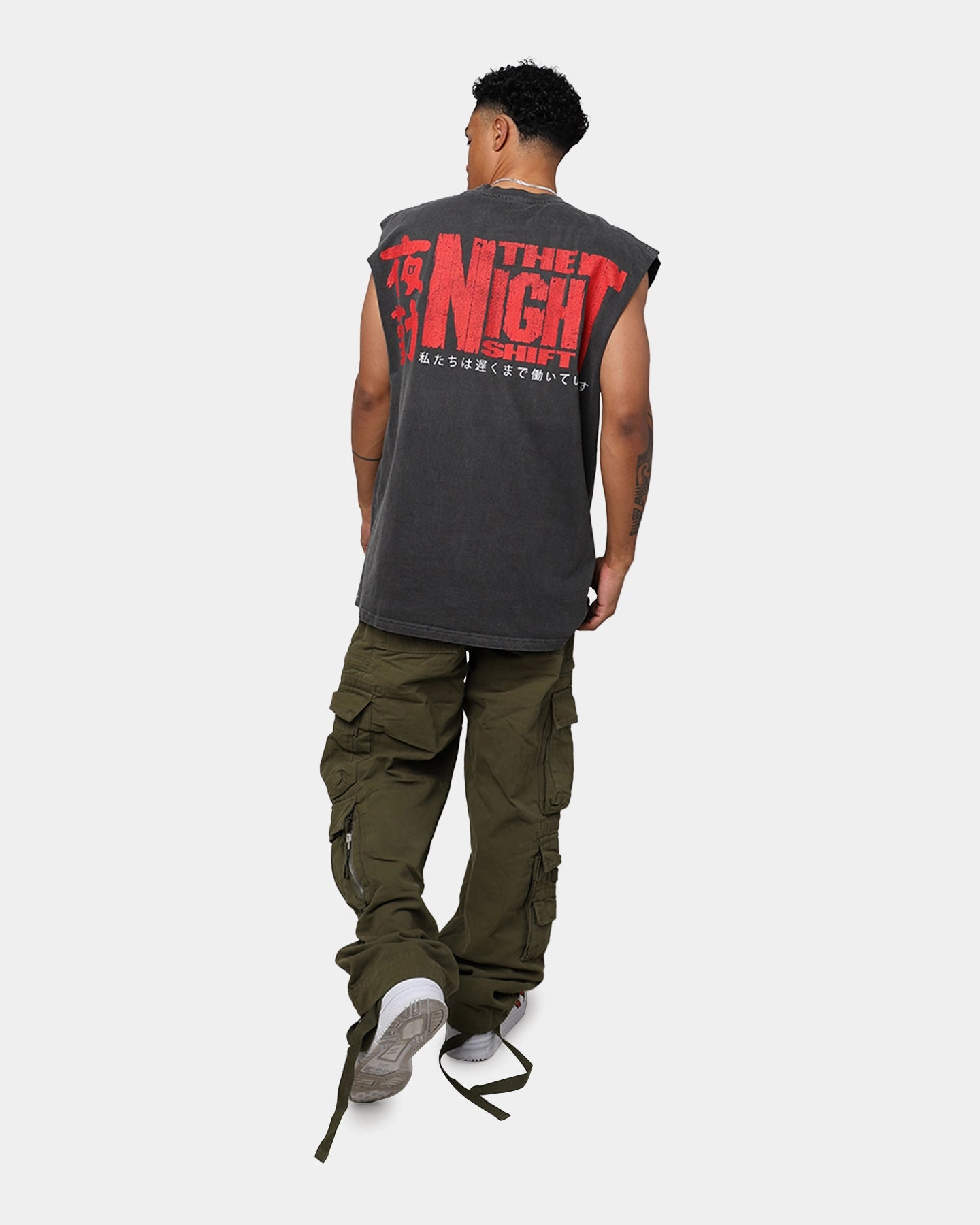 Cashmere combination Cozy Apparel The Night Shift Dog Muscle T-Shirt Black Wash
