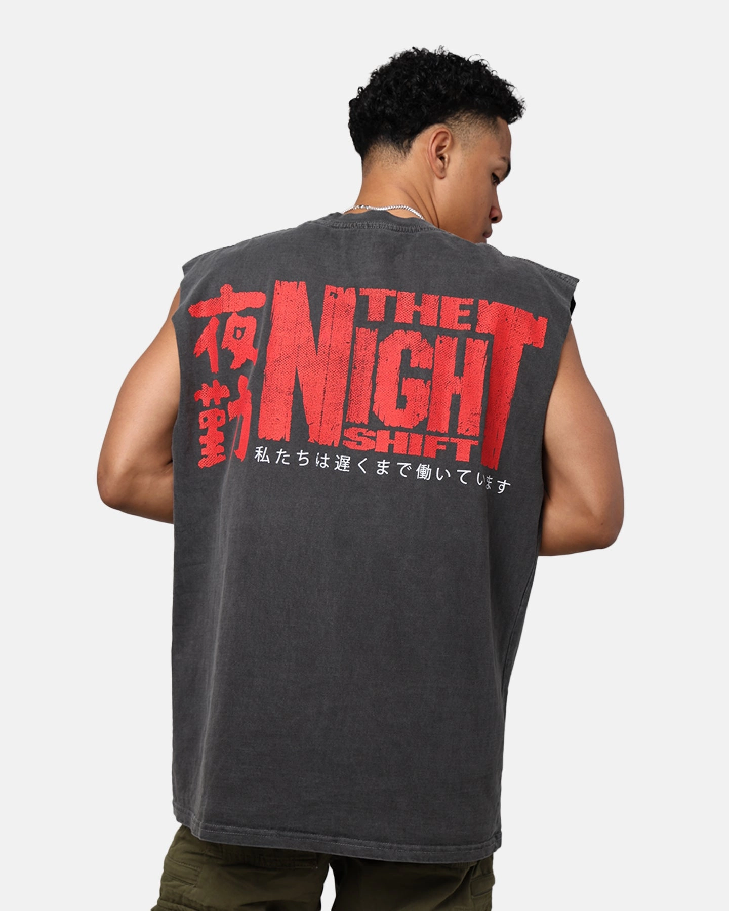 Modern Twist The Night Shift Dog Muscle T-Shirt Black Wash