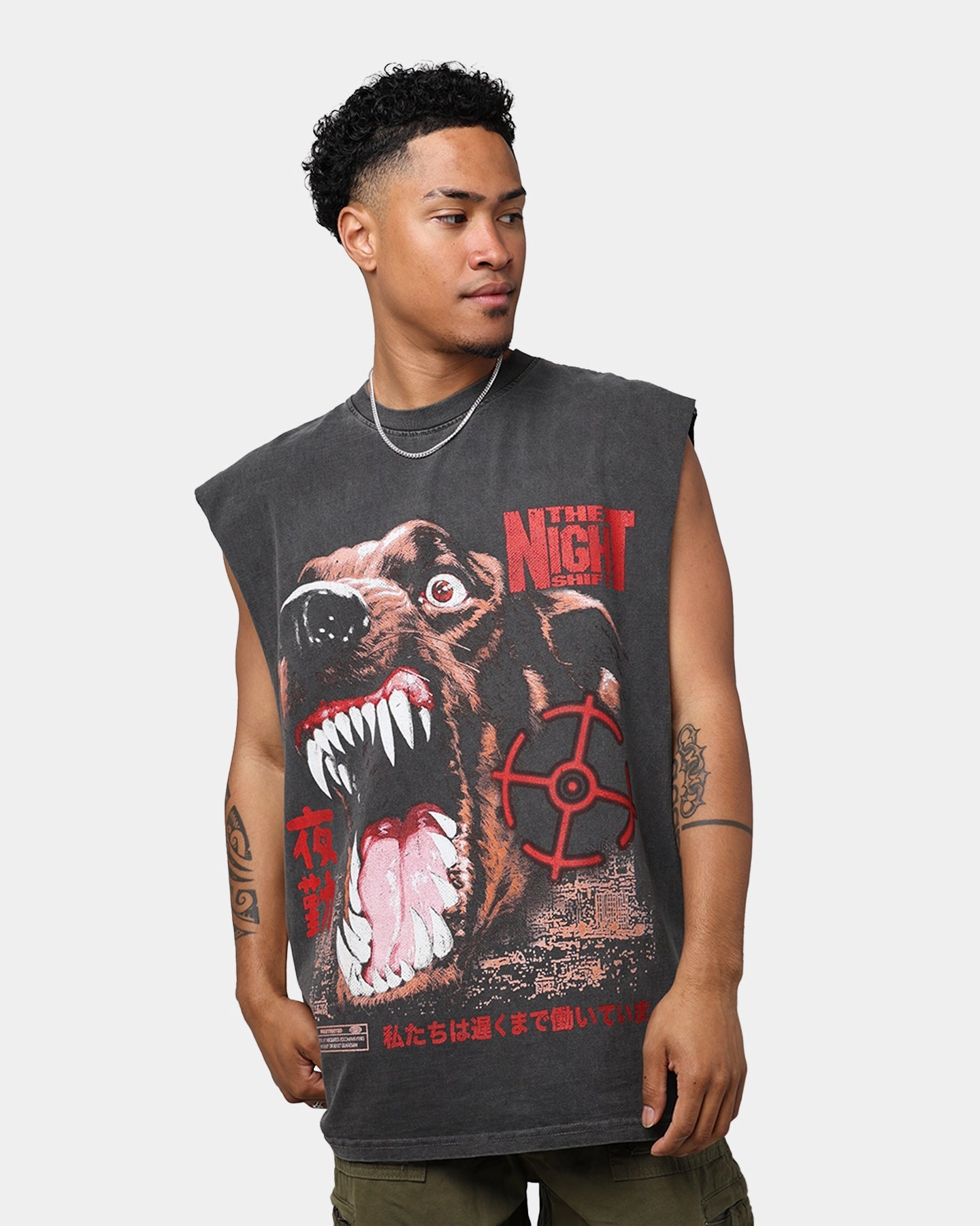 Thermal Regulation Layer Fit For All Day The Night Shift Dog Muscle T-Shirt Black Wash