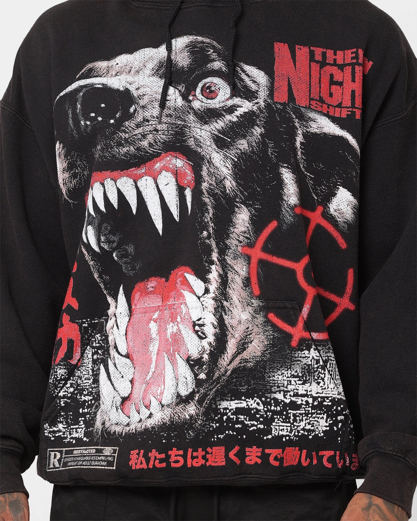 The Night Shift Dog Vintage Hoodie Black Wash Decal wedding guests