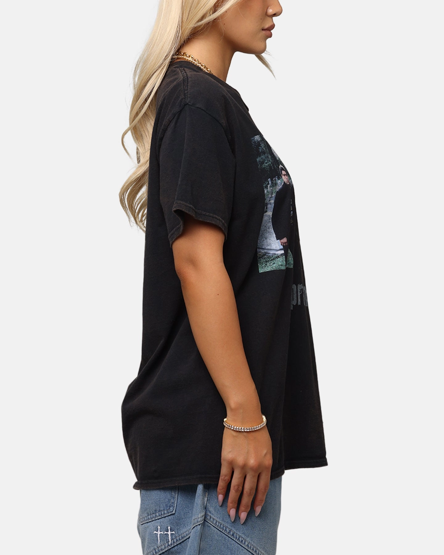 The Sopranos Family Portrait T-Shirt Black Vintage Versatile Style Trend