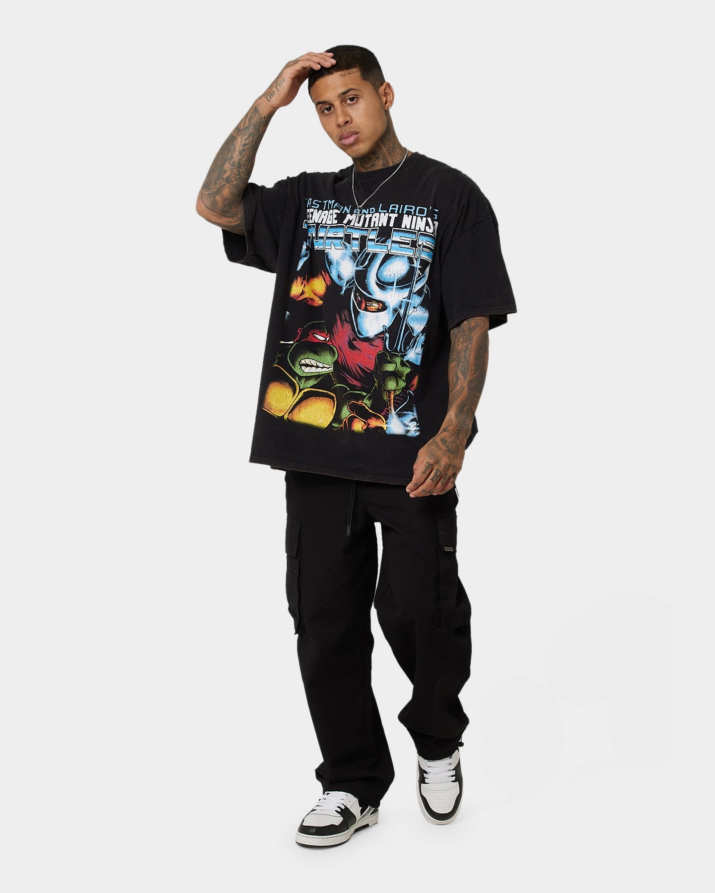 UVProtectionFinish American Thrift X Teenage Mutant Ninja Turtles Shredder Vintage T-Shirt Black Wash