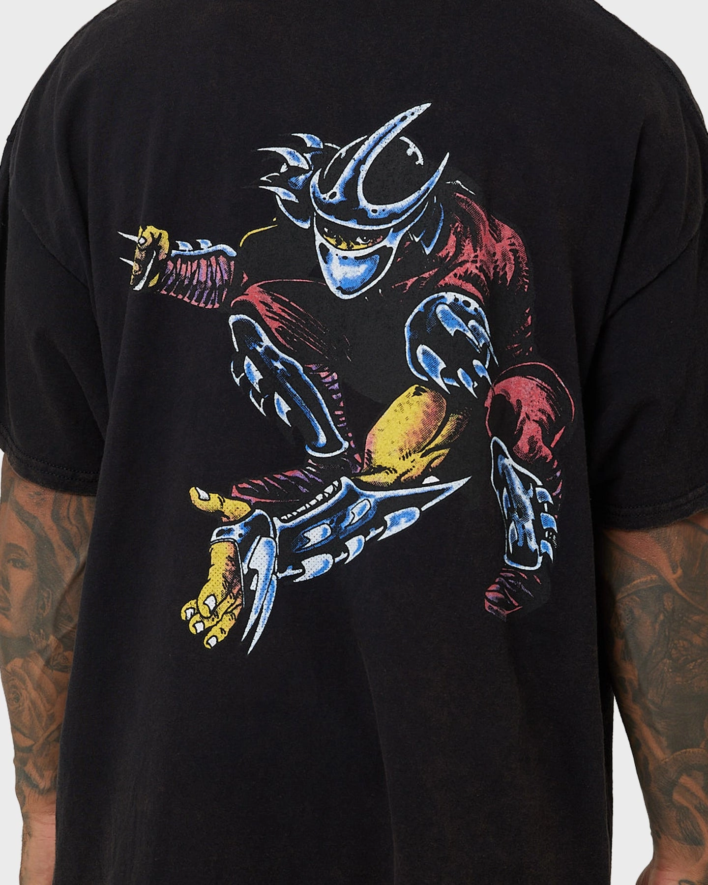 American Thrift X Teenage Mutant Ninja Turtles Shredder Vintage T-Shirt Black Wash Moisture Control Fabric Heathered Fabric