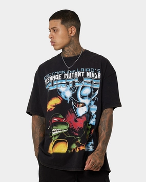 American Thrift X Teenage Mutant Ninja Turtles Shredder Vintage T-Shirt Black Wash Layering Fashion