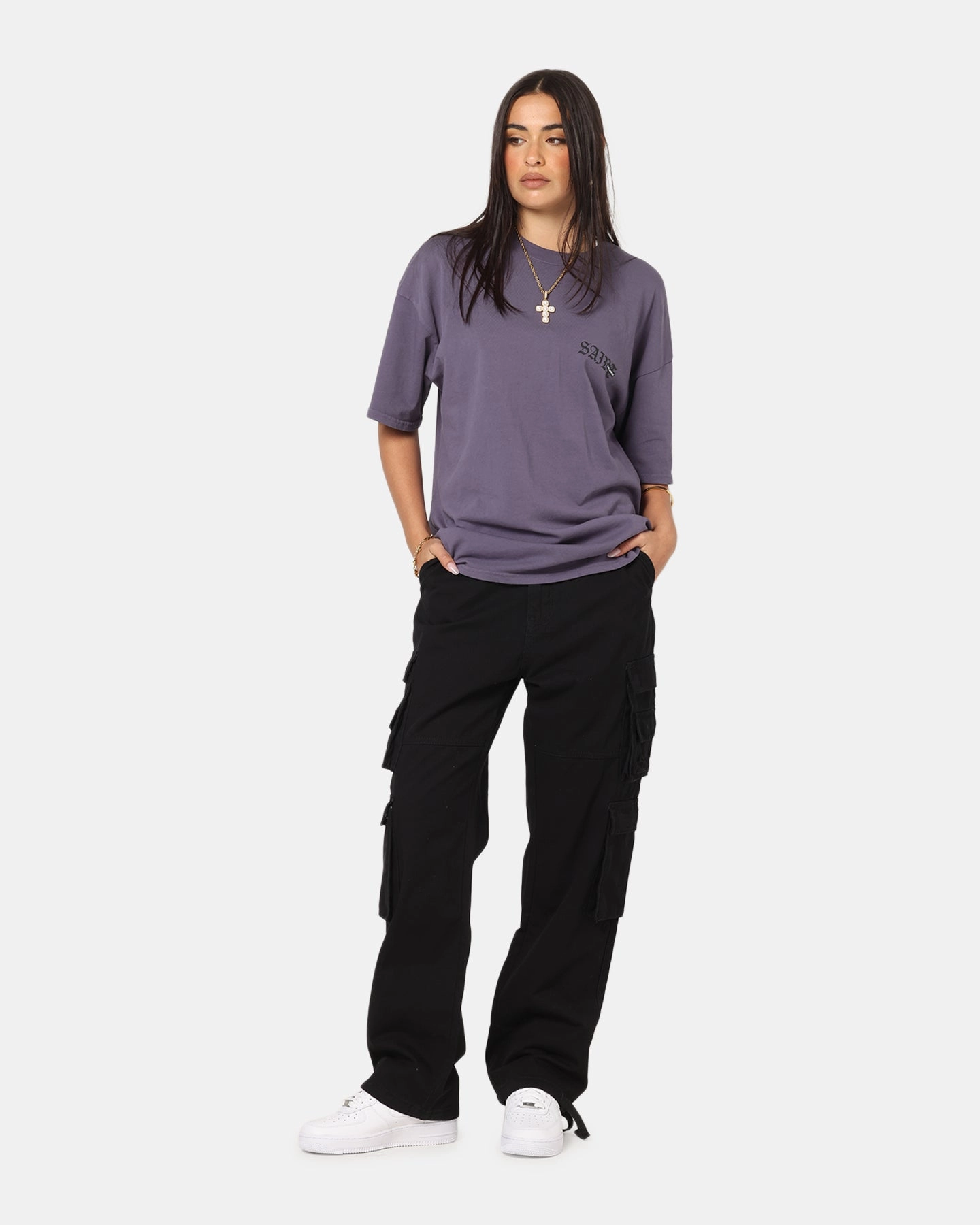 QuickDryTechnology Saint Morta Modern Utility Cargo Pants Washed Black