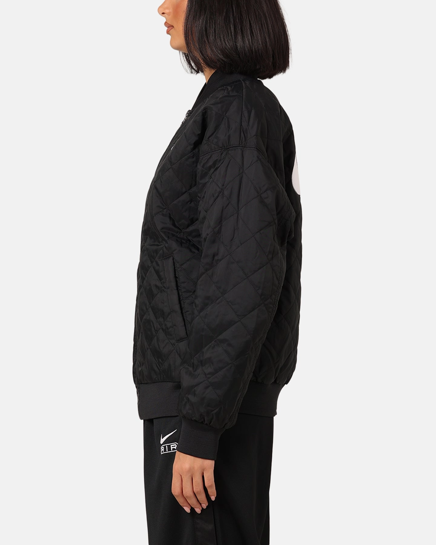 Nike Women's Sportswear Reversible Varsity Bomber Jacket Black/White vacation