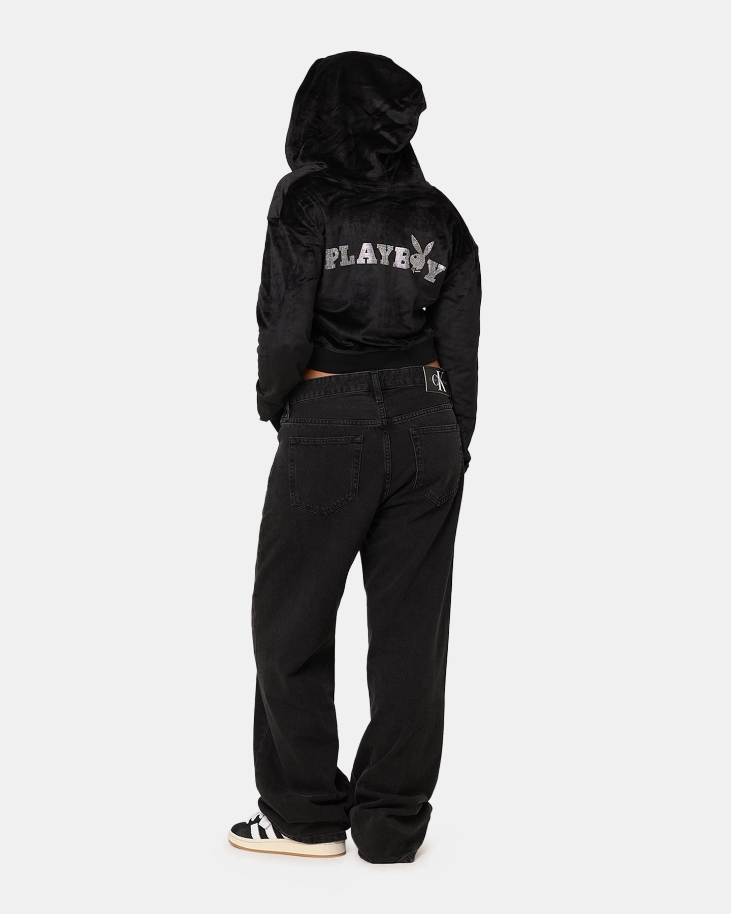 Playboy Women's Bunny O Velour Jacket Black Popular