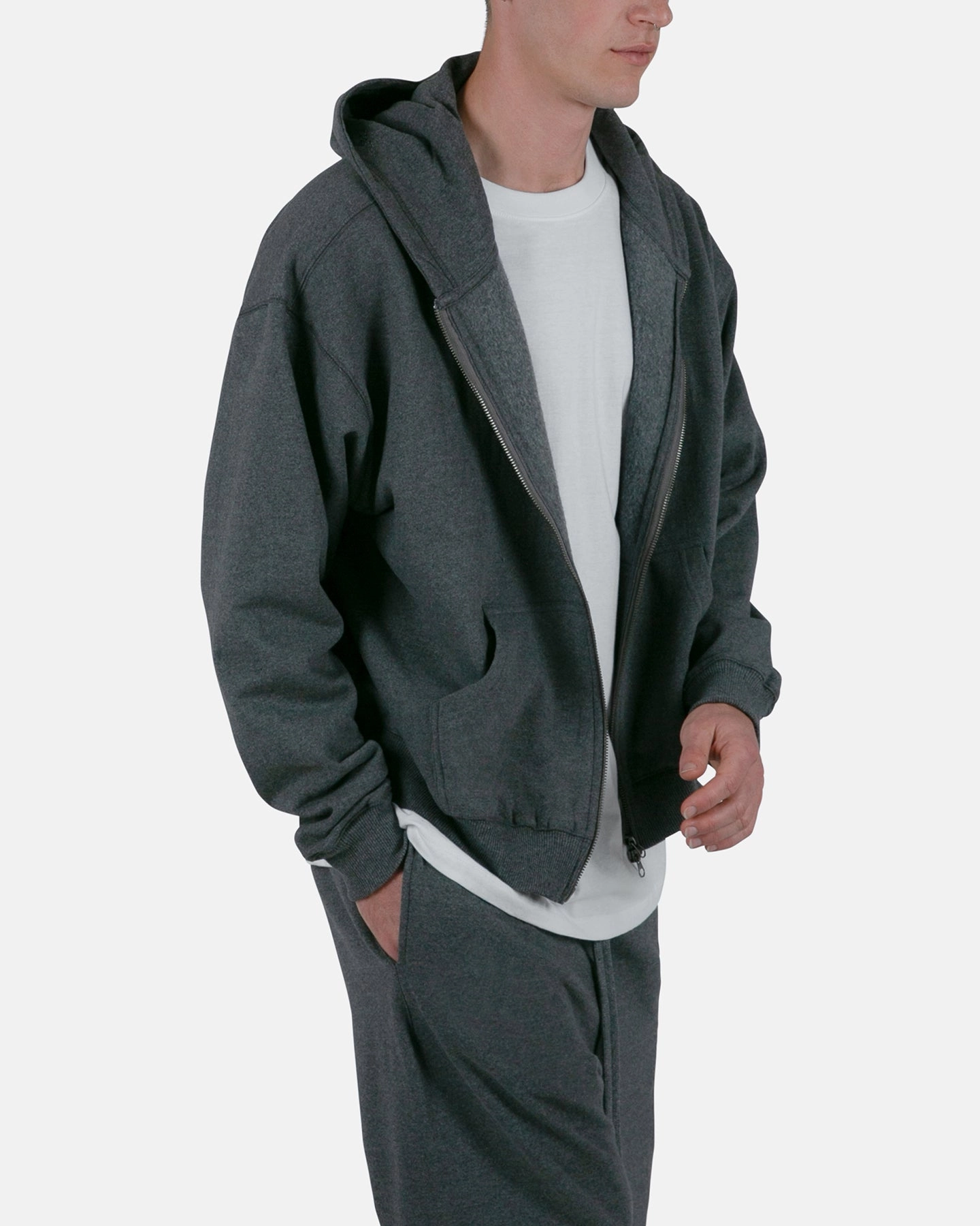 Recommendation Hint MNML Basic Zip Up Hoodie Dark Heather
