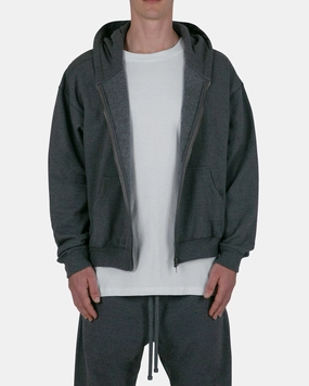 MNML Basic Zip Up Hoodie Dark Heather Fearlessness Moisture Wicking Liner