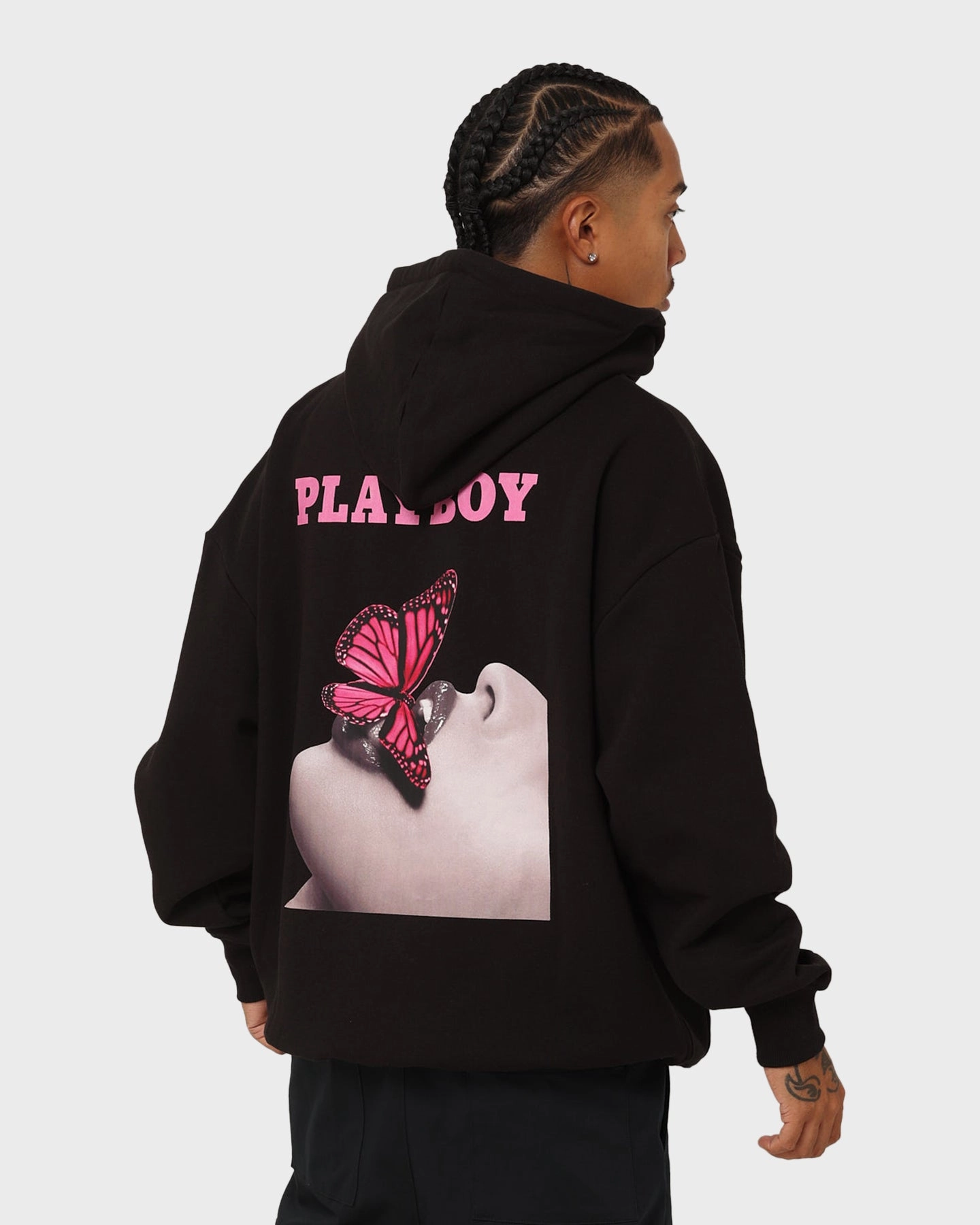 Playboy November '13 Monotone Hoodie Black Magenta investment piece Adjustable Drawstring Waist