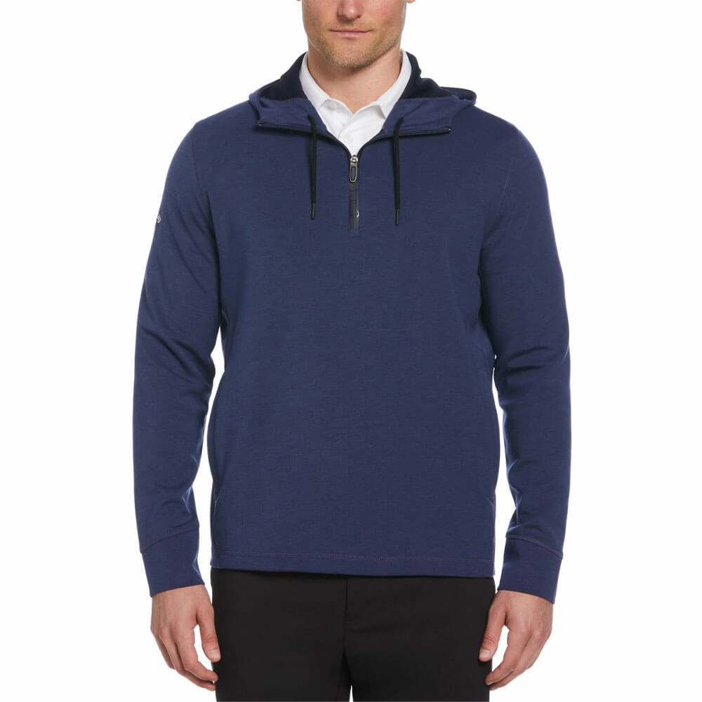 PerimeterStructuralBoning Callaway Premium Aquapel 1/4 Zip Hoodie Golf Jacket Peacoat Heather - SS25 Men