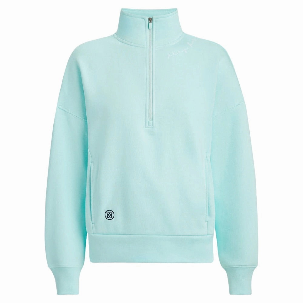 Gfore Pray For Birdies French Terry Quarter Zip Golf Pullover Daybreak - FA24 Women Packable design