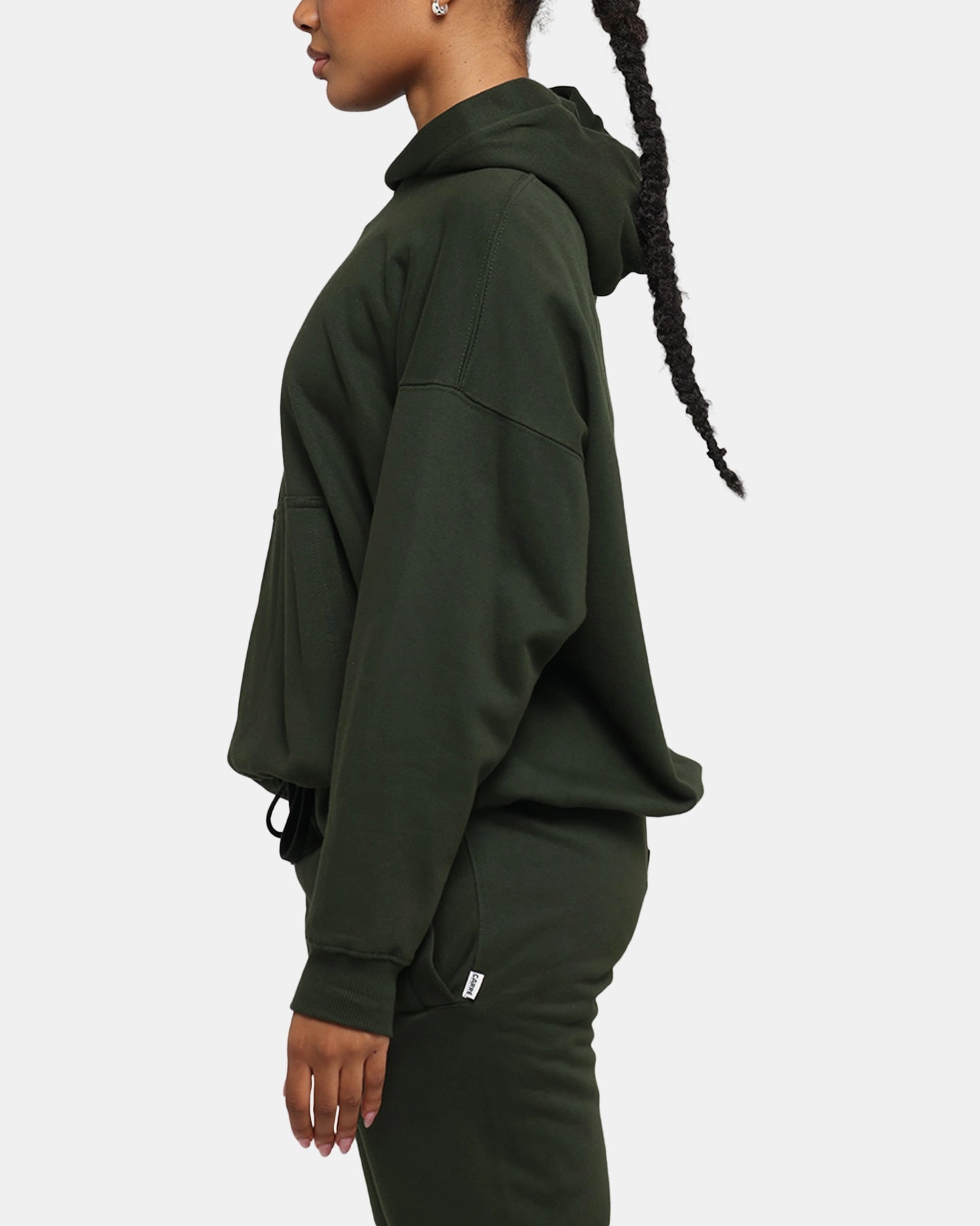 Relax Relaxed Motion Carr?? Blanc Oversized Hoodie Dark Green