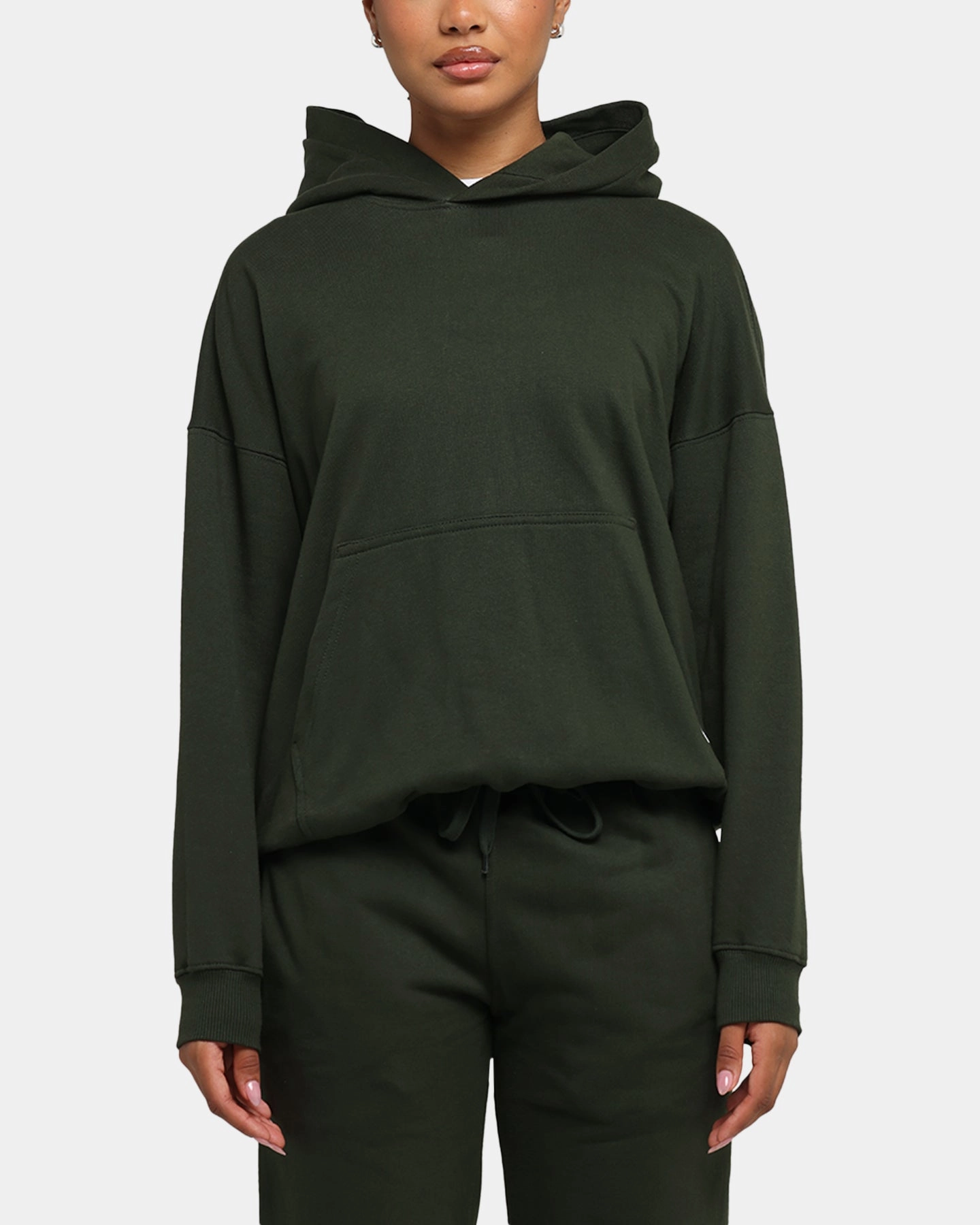 Cold-Weather Comfort Carr?? Blanc Oversized Hoodie Dark Green