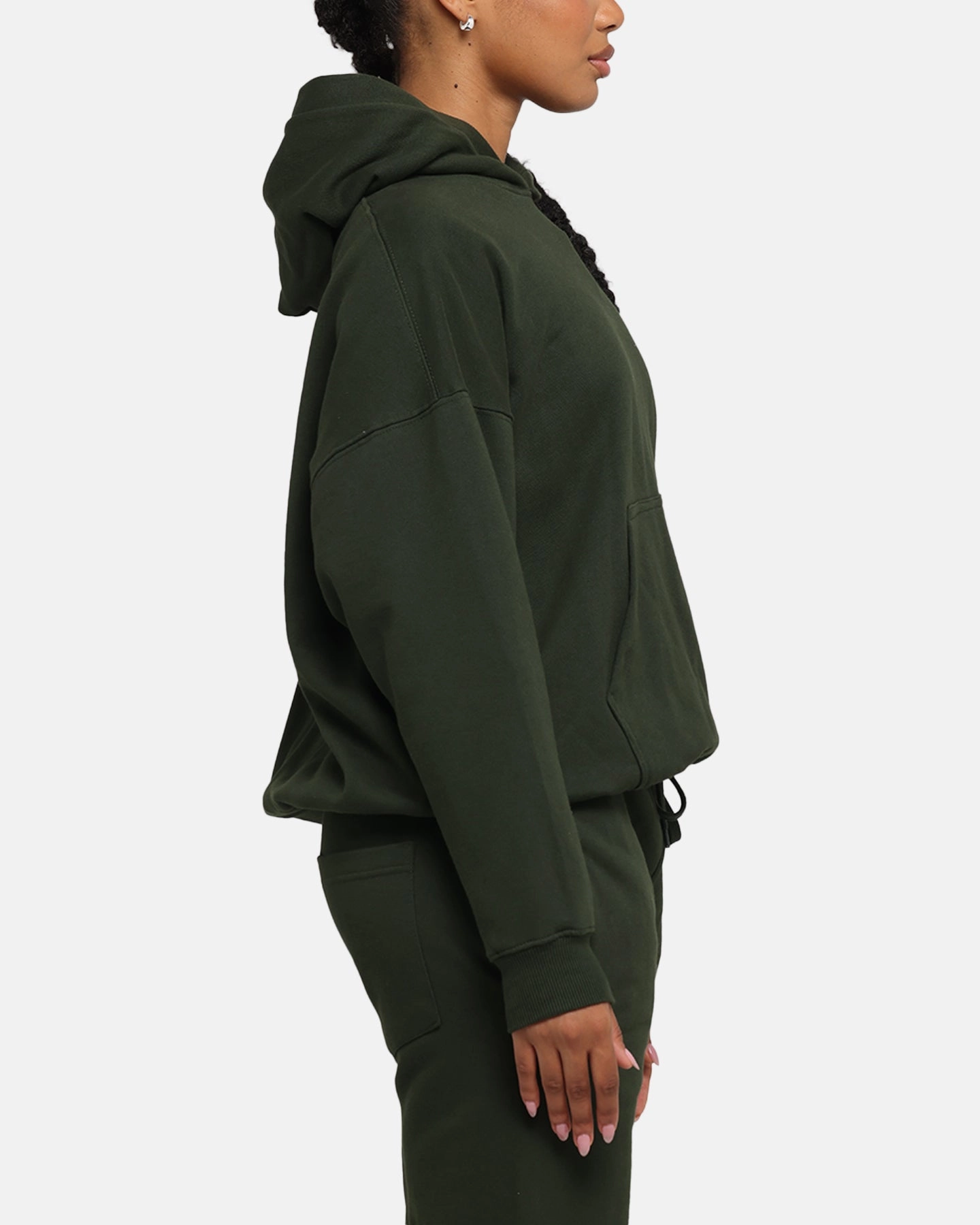 Carr?? Blanc Oversized Hoodie Dark Green Fashion Finish