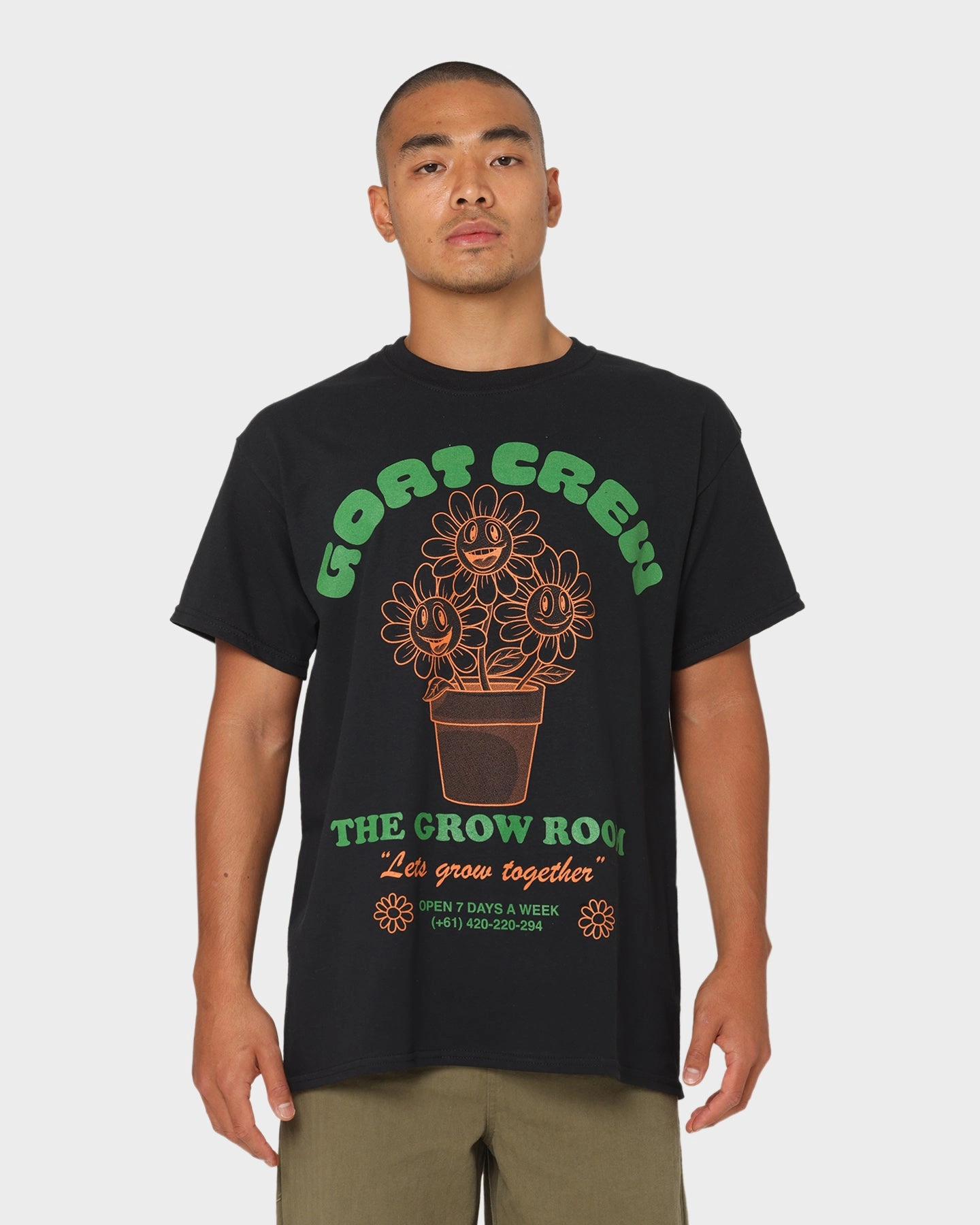 Outdoor Adventure MoistureWicking Technology Goat Crew Grow Room T-Shirt Black