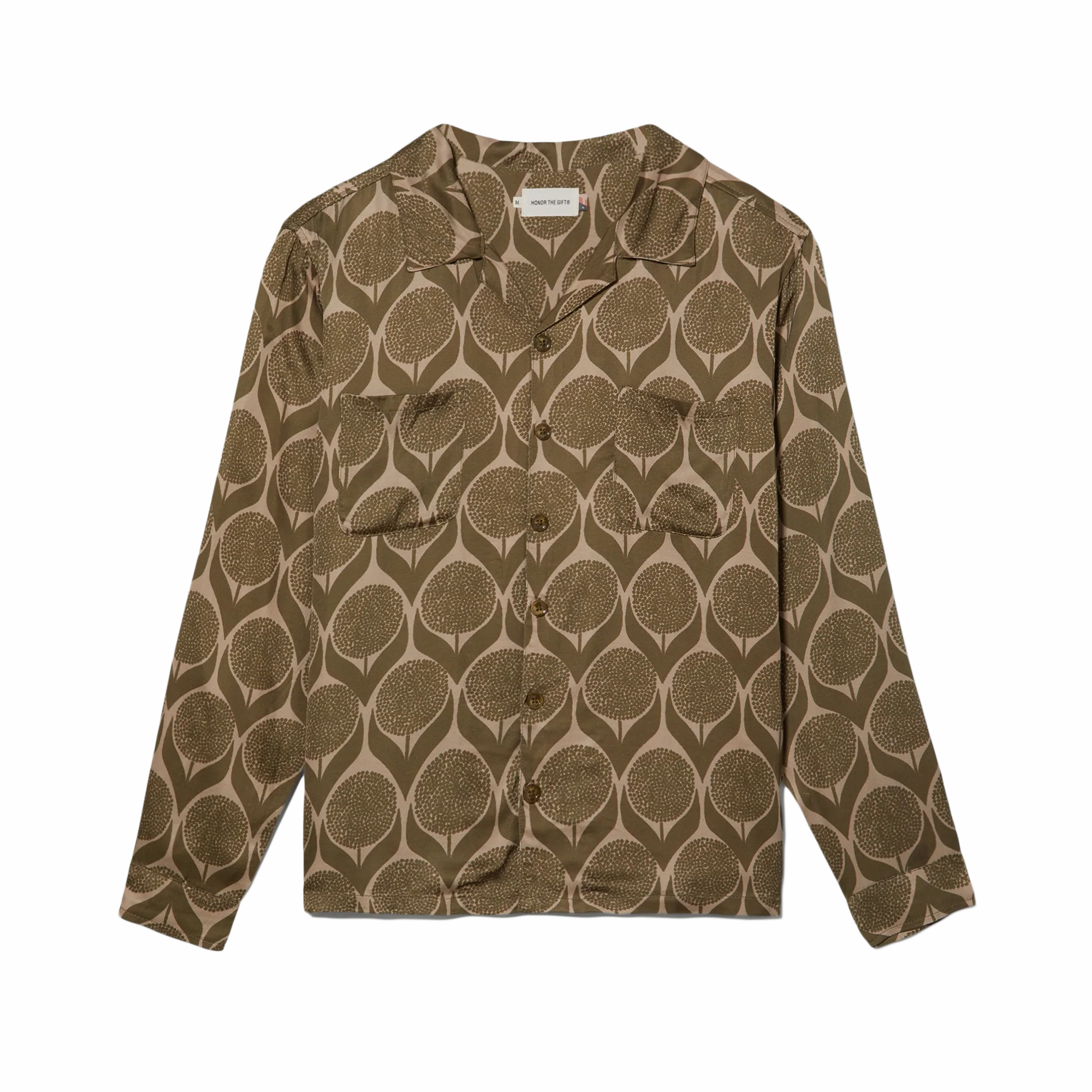 Affordable Fashion Evening Elegance Honor The Gift Floral Button Up 'Olive'