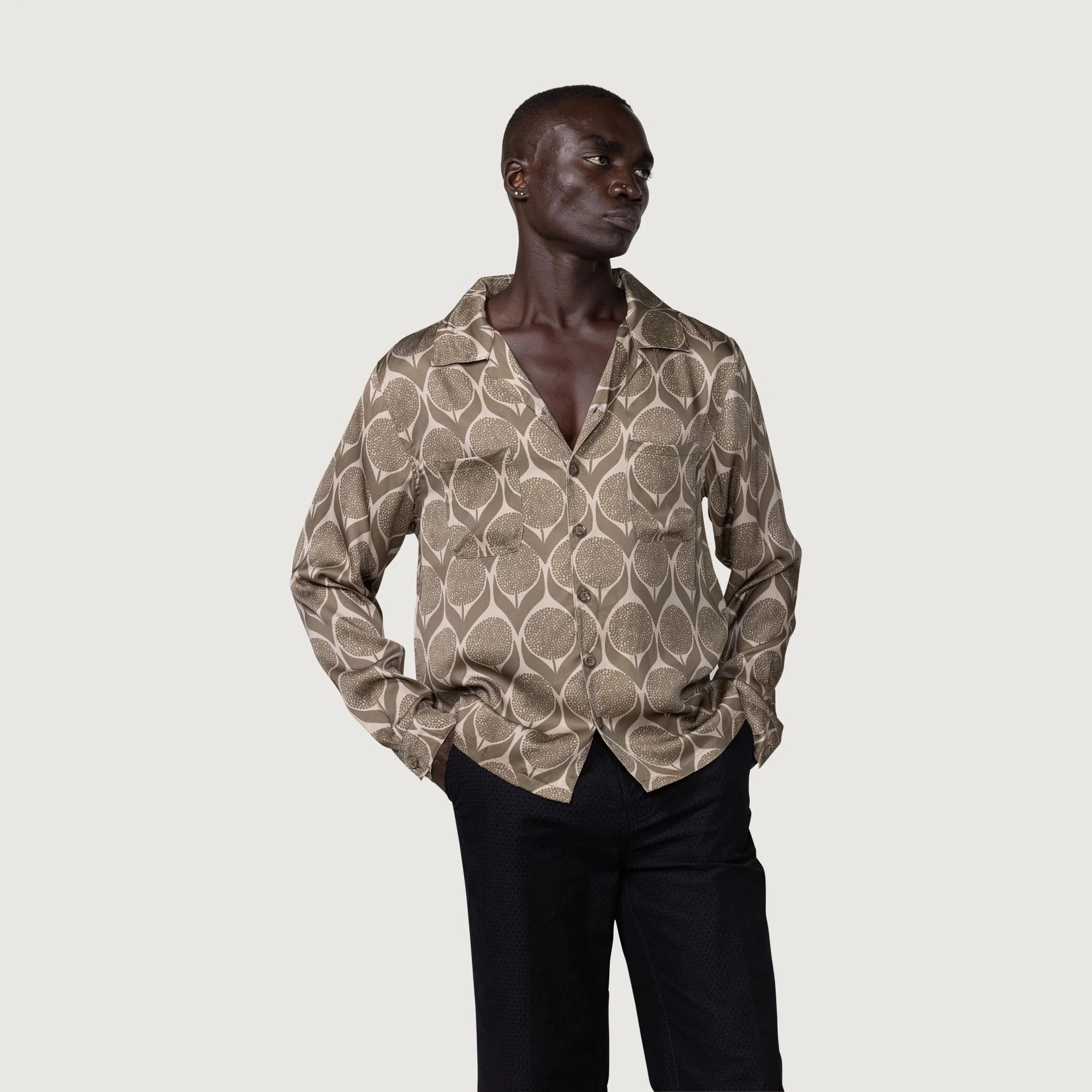 Roomy Cut Honor The Gift Floral Button Up 'Olive'