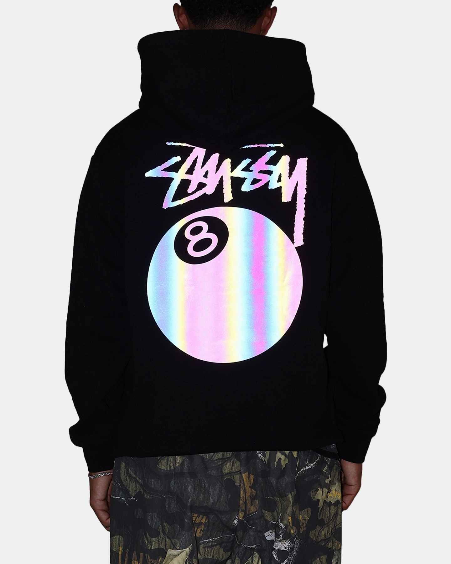 Stussy UV 8 Ball Fleece Hoodie Black VentilatedPanels
