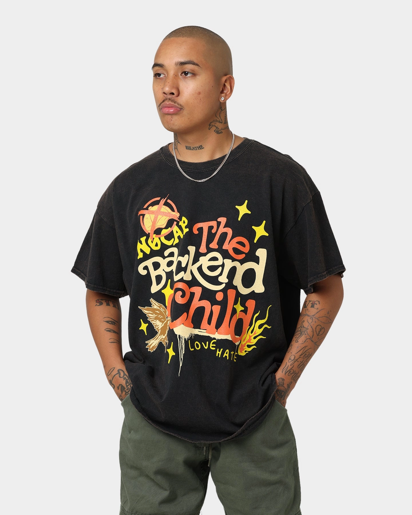 Goat Crew Backend Child Vintage T-Shirt Black Wash Outdoor Smart Weekend Trend