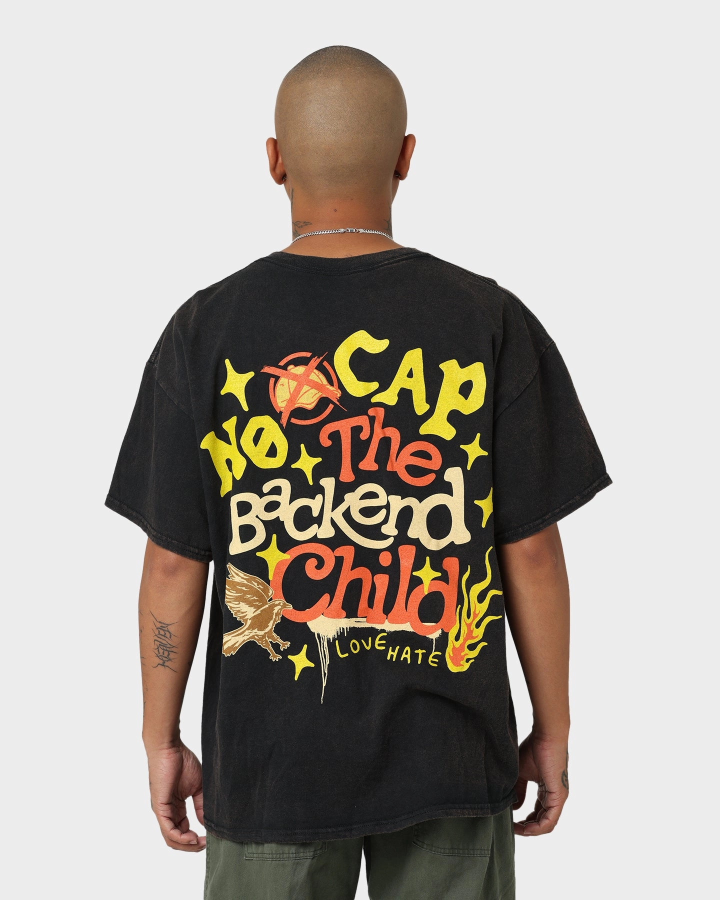Goat Crew Backend Child Vintage T-Shirt Black Wash Anti Pilling Surface