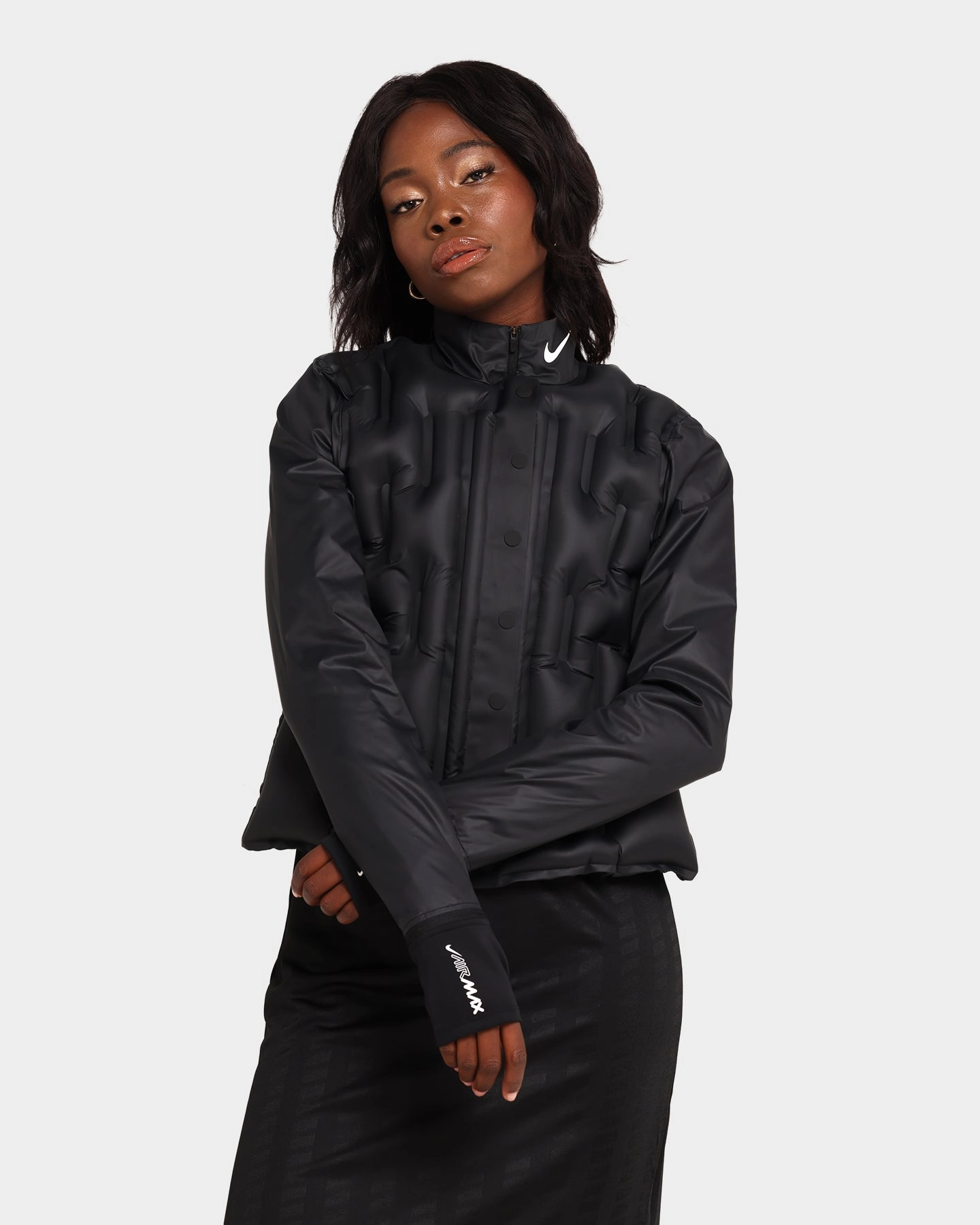 Nike Women's Nike Sportswear Inflatable Jacket Black Effortless Wear Rain Safe
