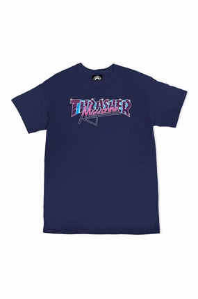 V neck style Halloween Thrasher Vice Logo Tee
