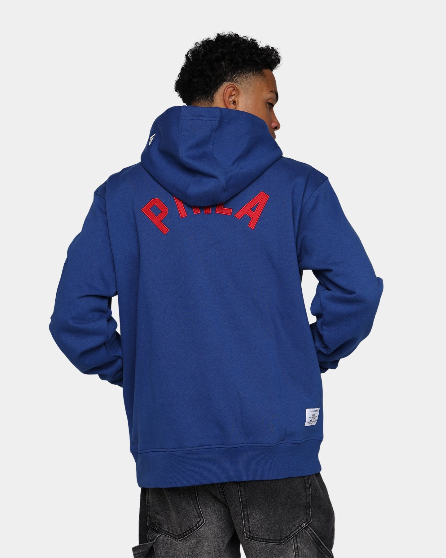 New Era X Alpha Industries Philadelphia 76ers Zipper Hoodie Blue Rugged Outerwear