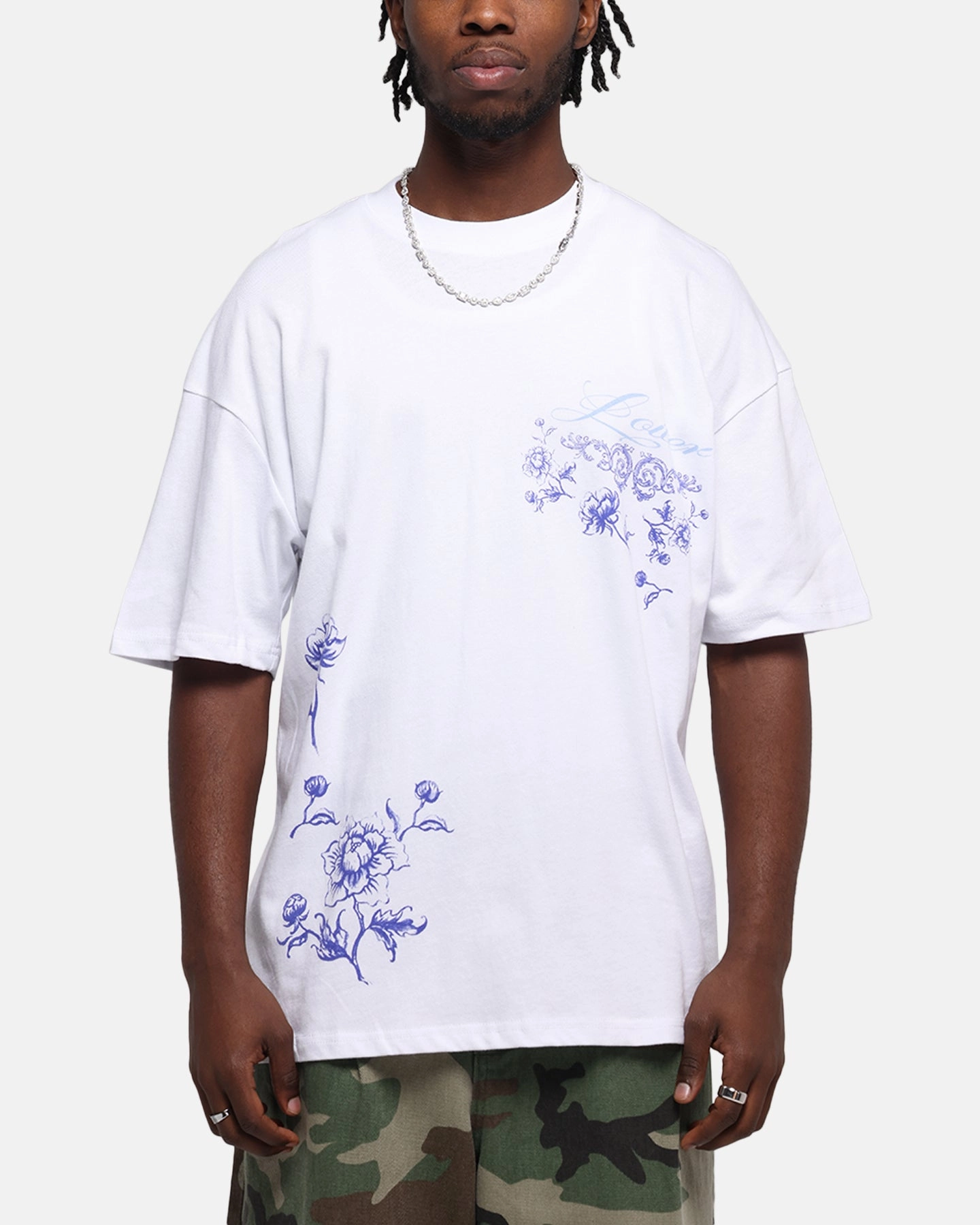 Loiter Fine China T-Shirt White Layered Shoulder Design