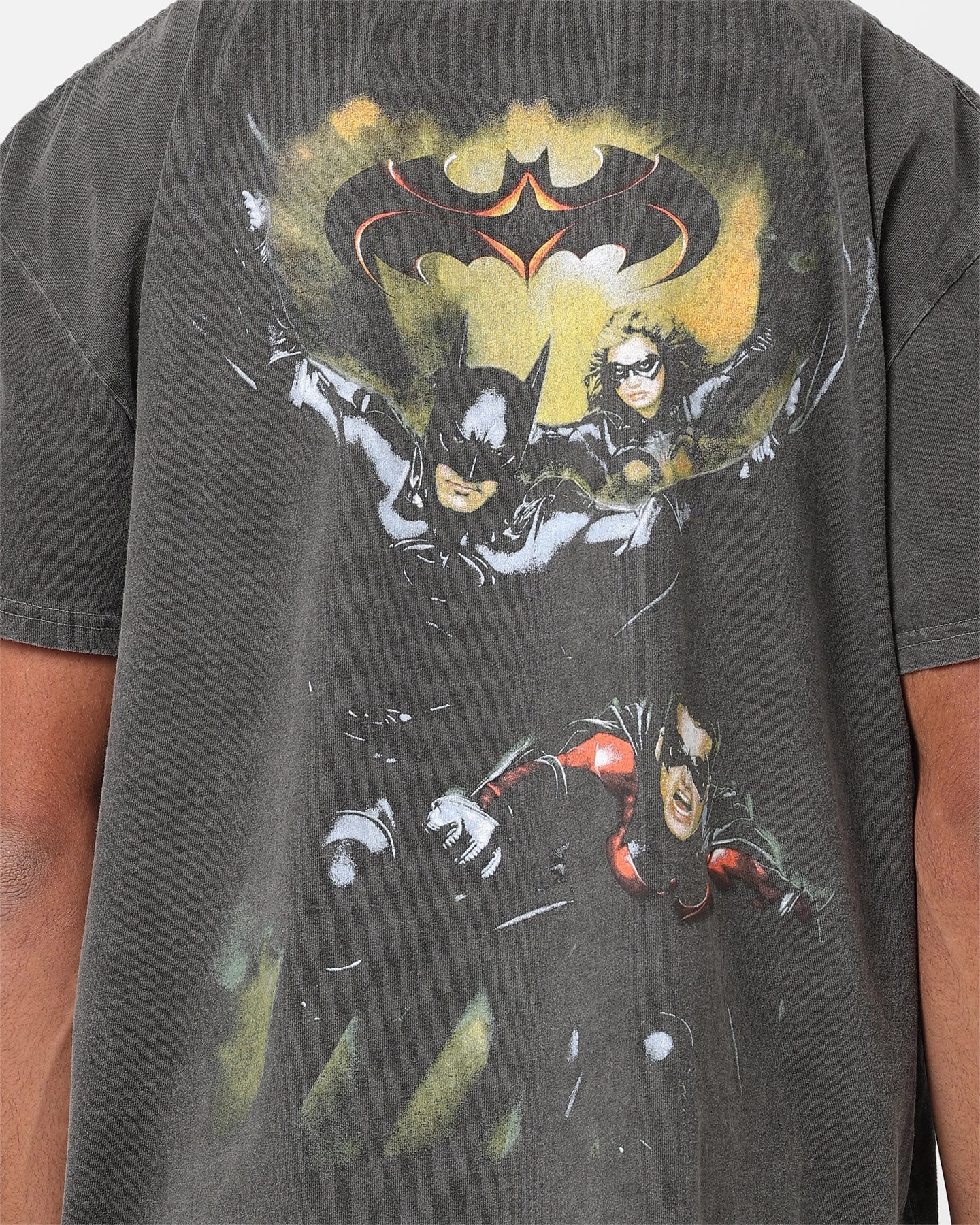 Subtle Details American Thrift X DC 1997 Batman & Robin Heavyweight Vintage T-Shirt Black Wash