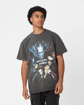 Casual Vibe Wear Smart Comfort American Thrift X DC 1997 Batman & Robin Heavyweight Vintage T-Shirt Black Wash