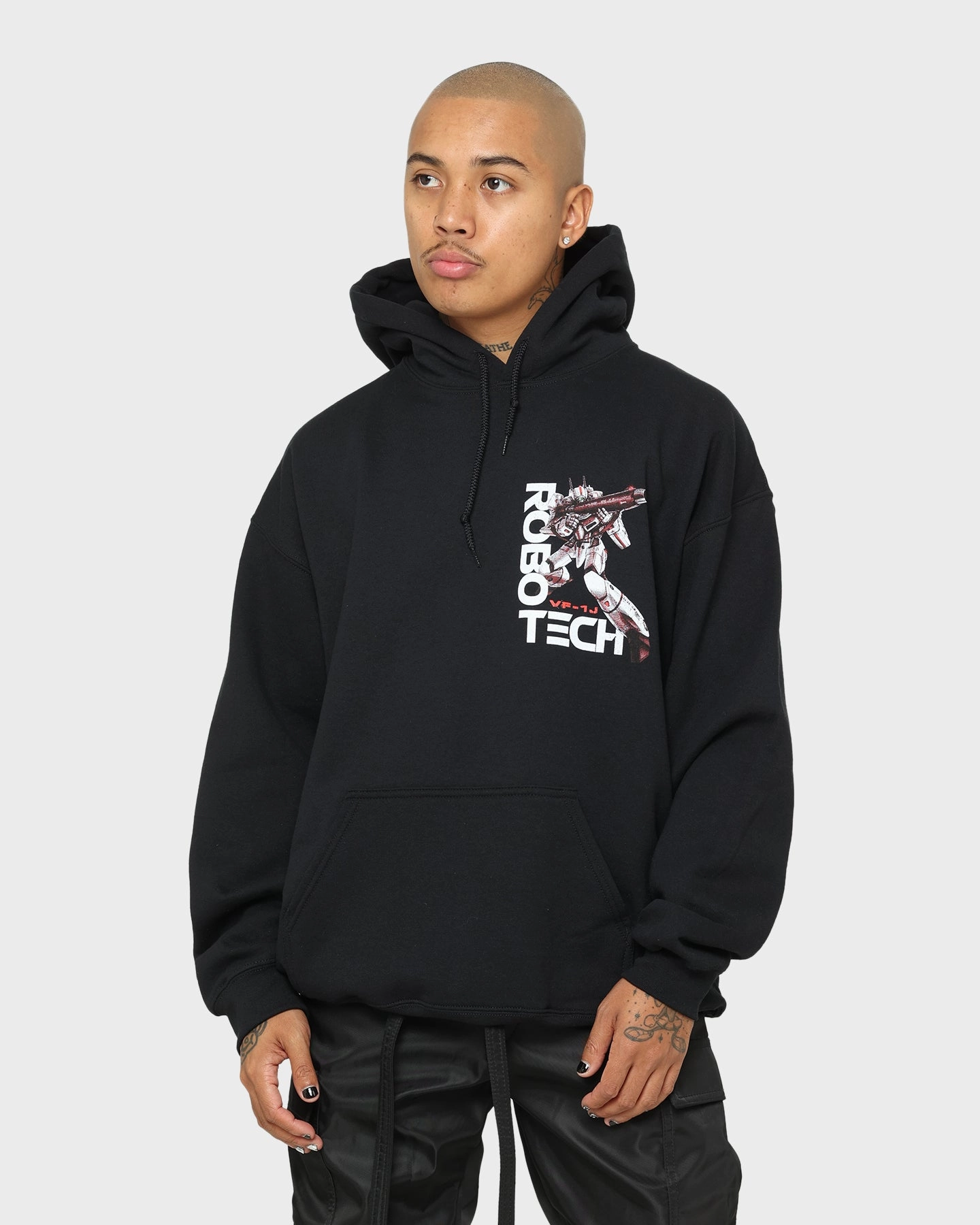 American Thrift X Robotech VF1J Hoodie Black Trendy