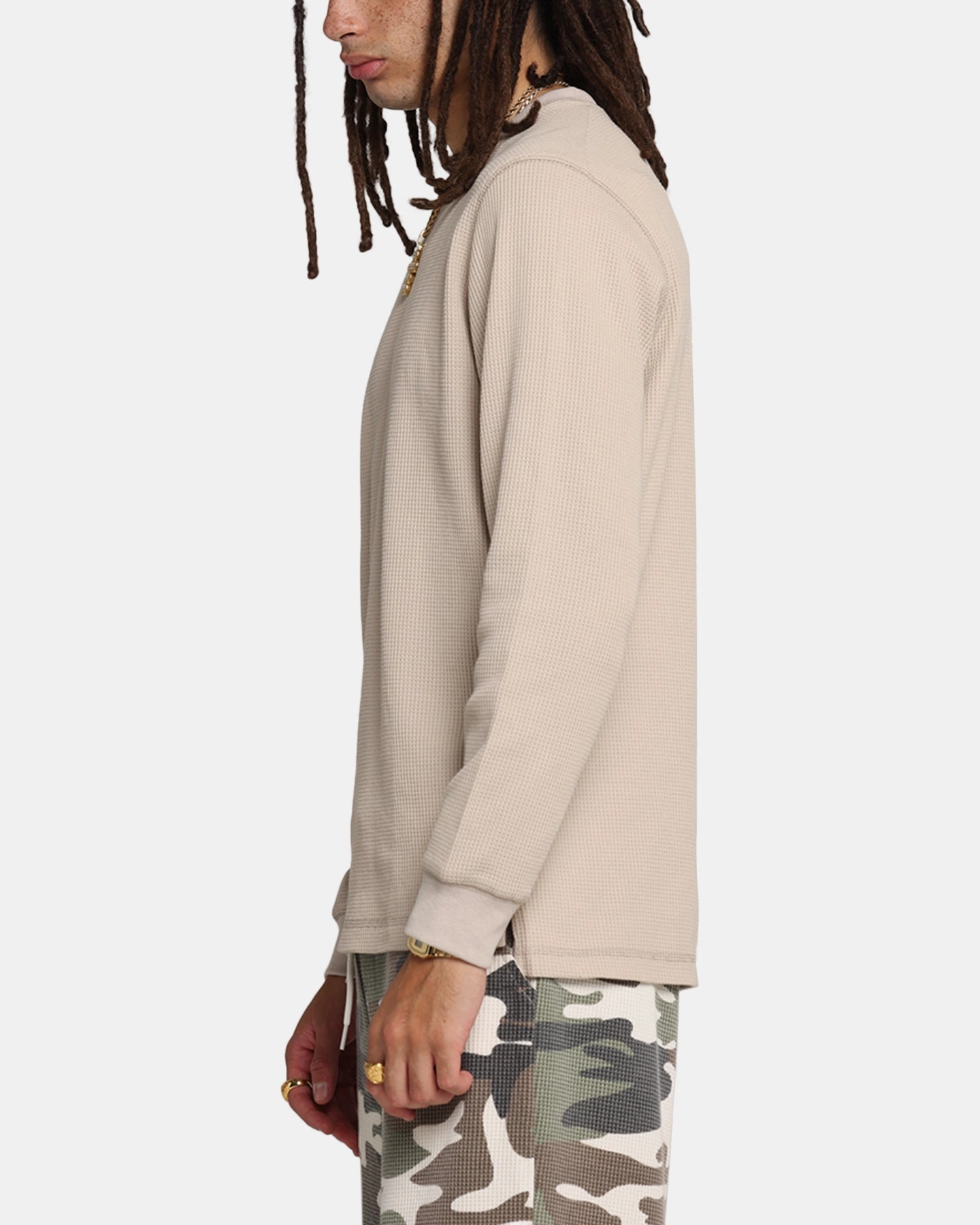 Plus Size Sublimation Resistant Fabric XXIII Thermal Long Sleeve T-Shirt Sand