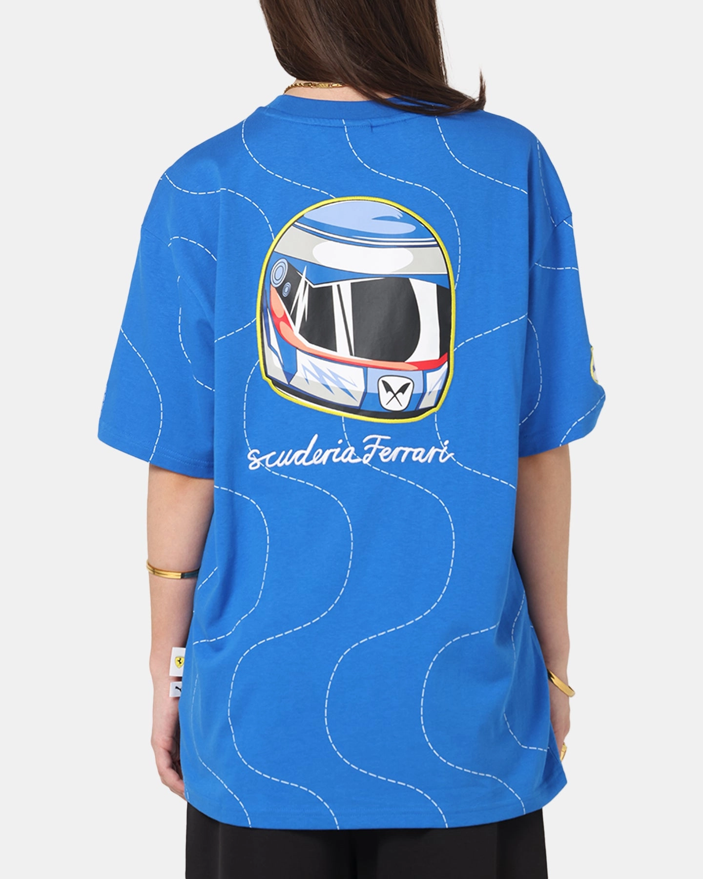Soft Touch Fabric Sleep Puma X Scuderia Ferrari Monza T-Shirt Steer Blue