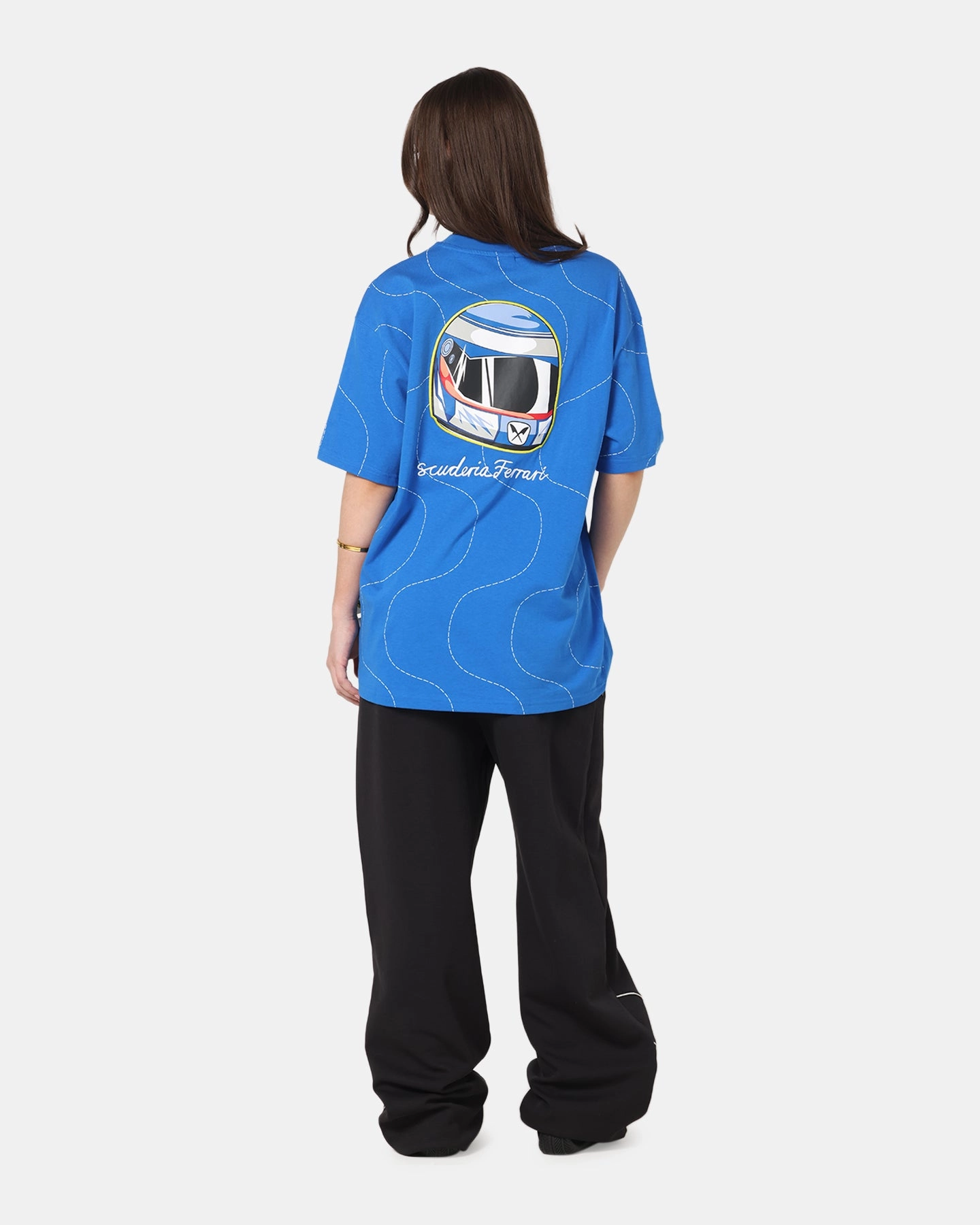 Puma X Scuderia Ferrari Monza T-Shirt Steer Blue Holiday Style Breathable Layer