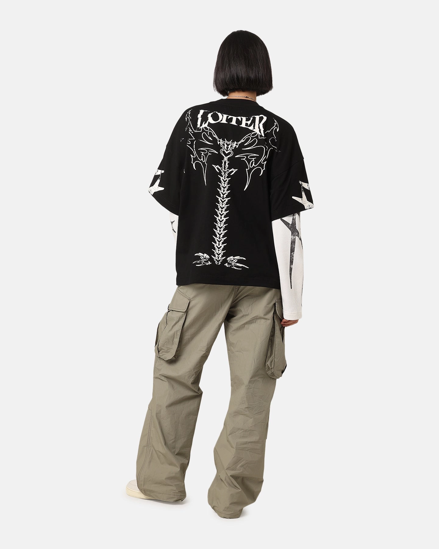 Active Fashion Chic Fashion Loiter Seek N Destroy Long Sleeve T-Shirt Vintage Black