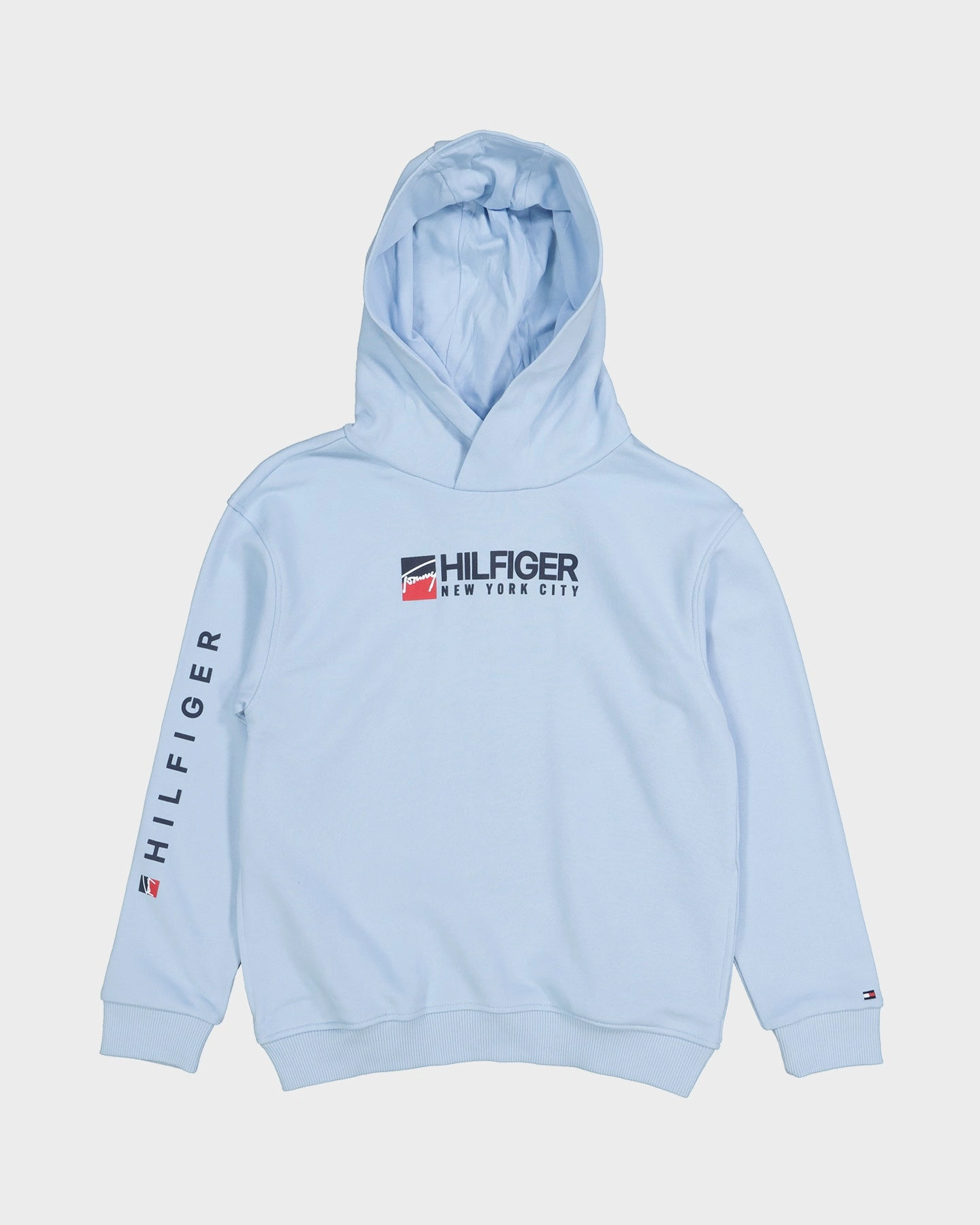 Elegant Zippered Closure Tommy Hilfiger Kids' U Tommy Logo Hoodie Chambray Sky