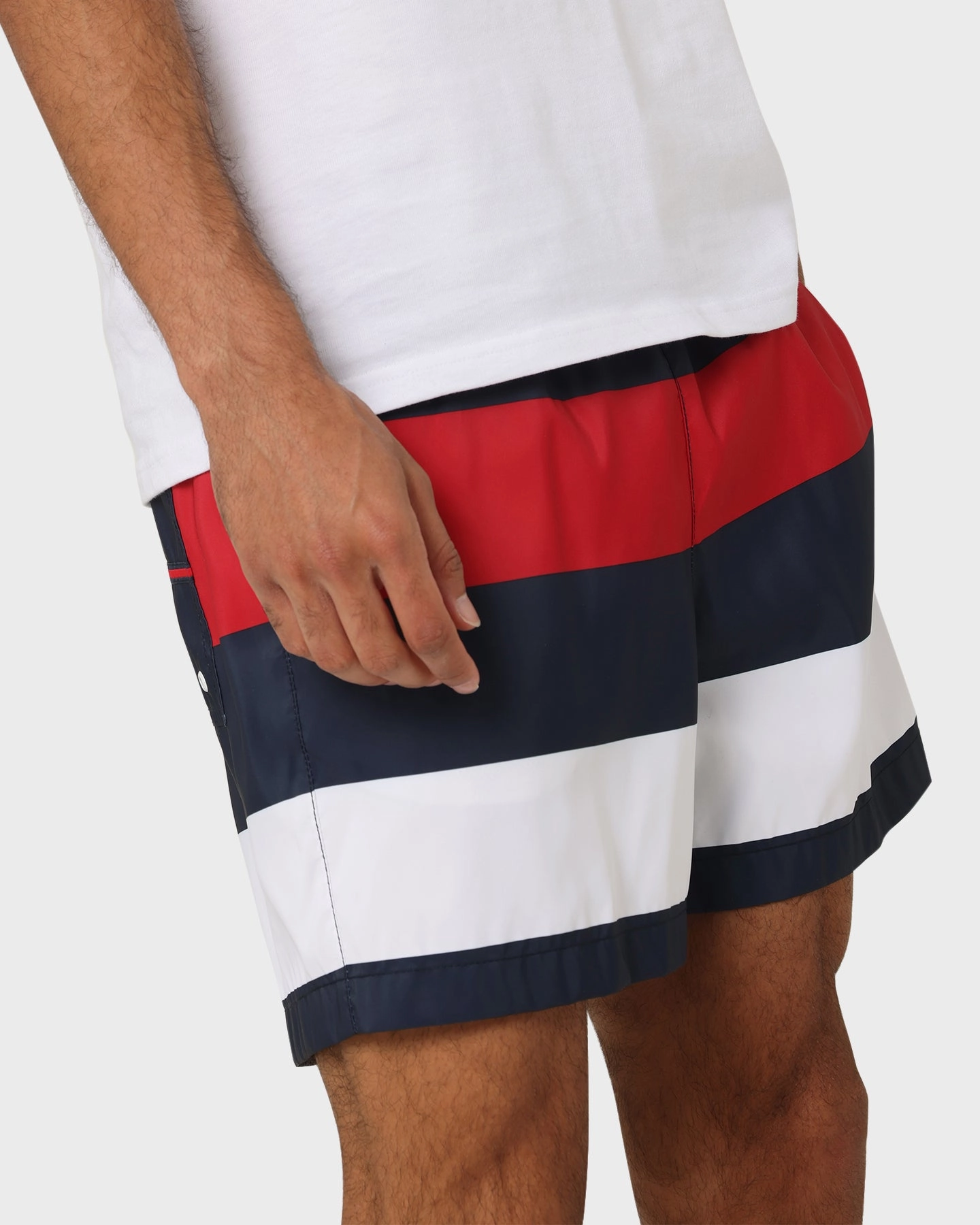 Tommy Hilfiger Logo Waistband Slim Fit Medium Drawstring Shorts Tommy Jeans Rug Summer Ready Waterproof Feature