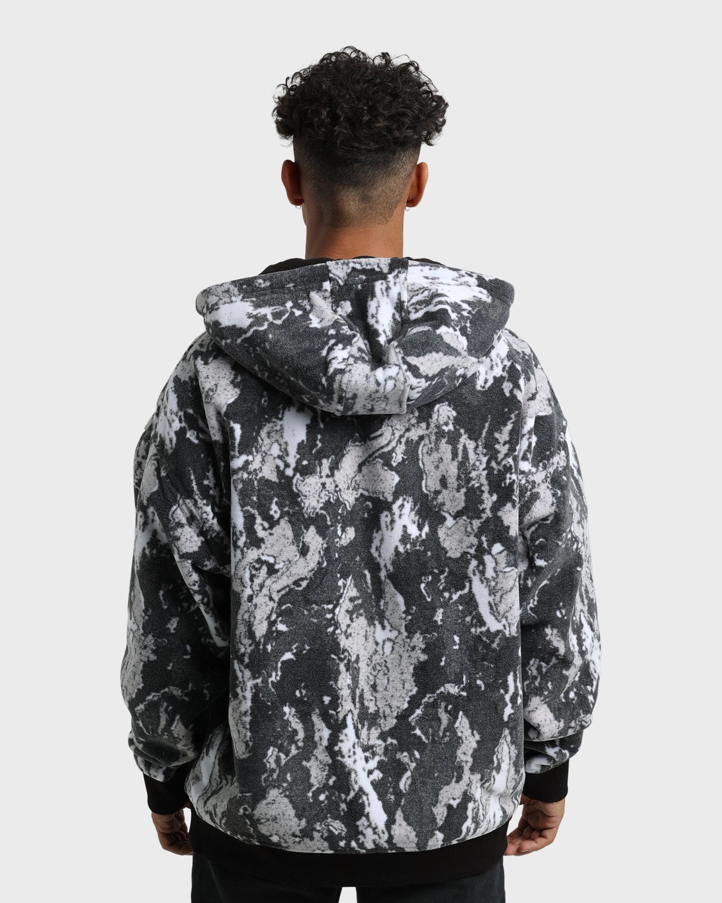 Tommy Jeans Camo Half Zip Hoodie Tonal Camo Print Contribute