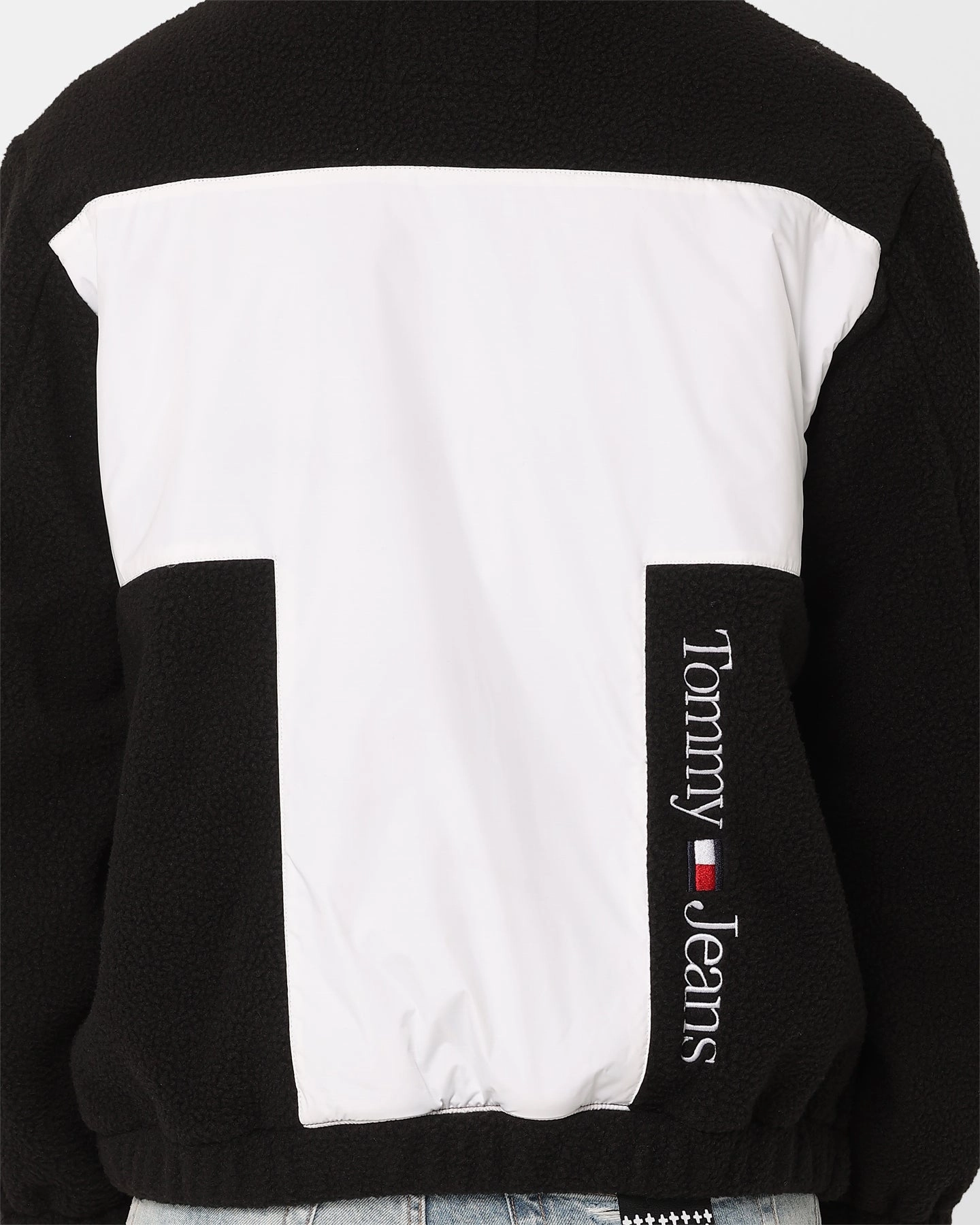 Windproof Wear Tommy Jeans Relaxed Fabric Mix Fleece Jacket Black/Multi
